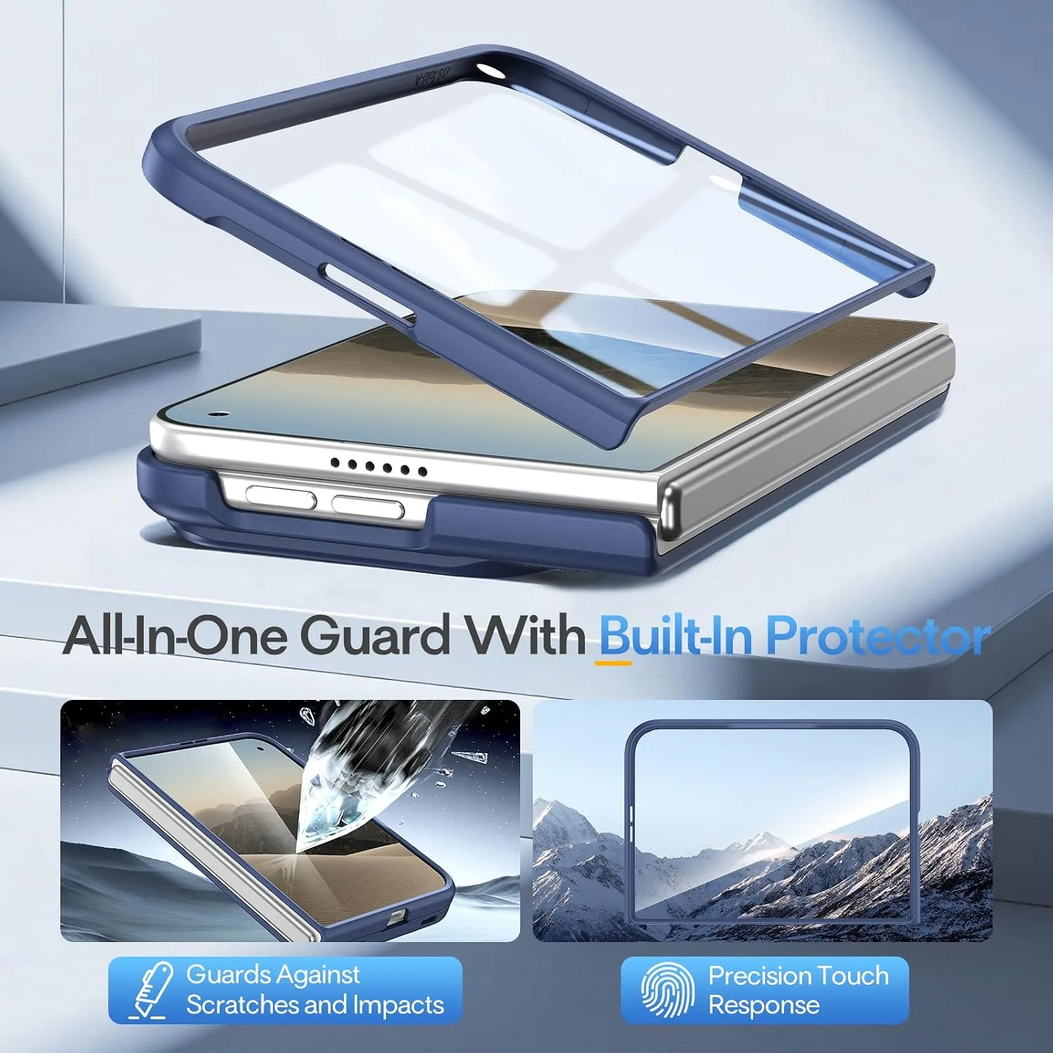 Maxdara for iPhone Duo Case with Hidden Kickstand, Blue