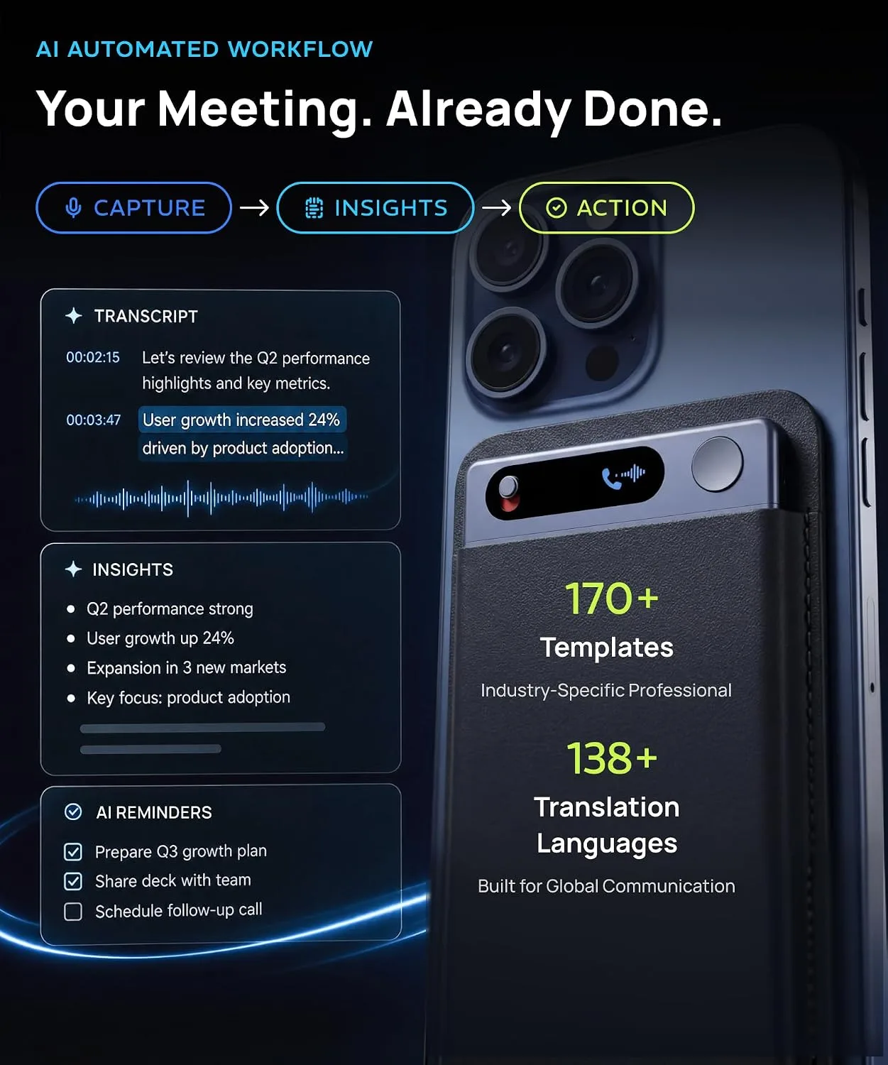 AI Voice Recorder, Note Taker for Meetings, Unlimited Transcription