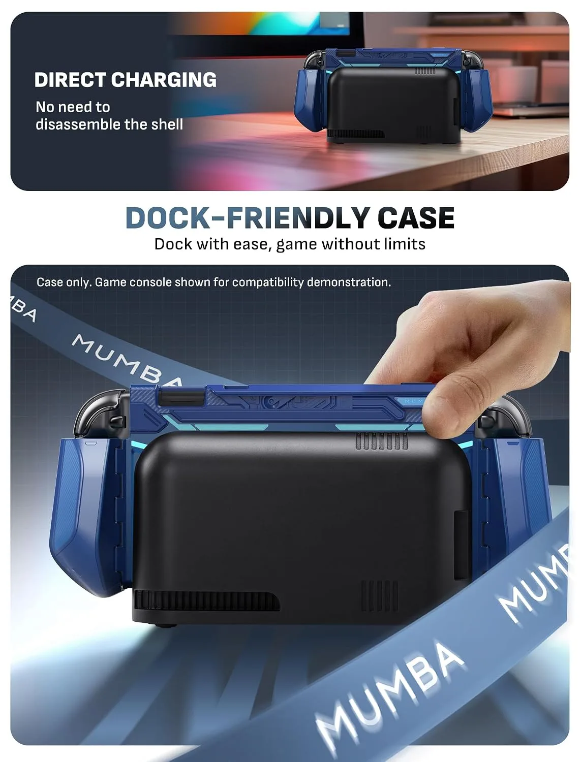 Mumba Dockable Protective Case for Nintendo Switch 2,Blade Series,Blue