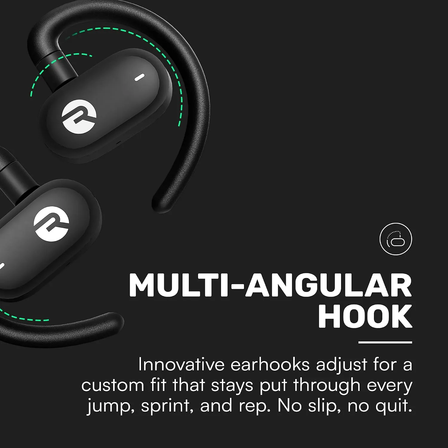 Raycon Fitness Open Ear Earbuds – Open Ear Headphones, Earbuds Wireless Bluetooth, Running Headphones, Sweat & Water-Resistant Earphones, 40 Hours Battery Life (Mint)