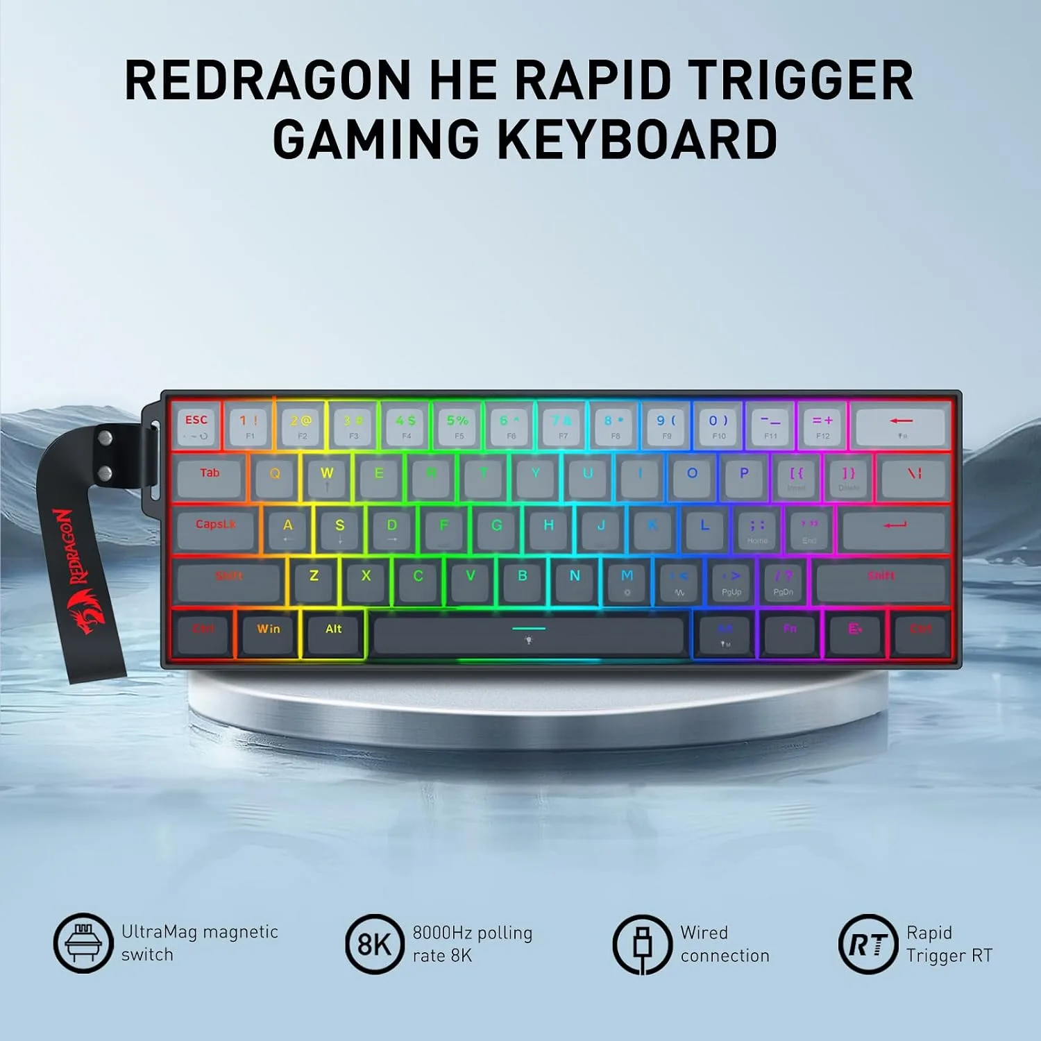 Redragon K617 HE Wired Hall-Effect Rapid Trigger Magnetic Gaming Keyboard