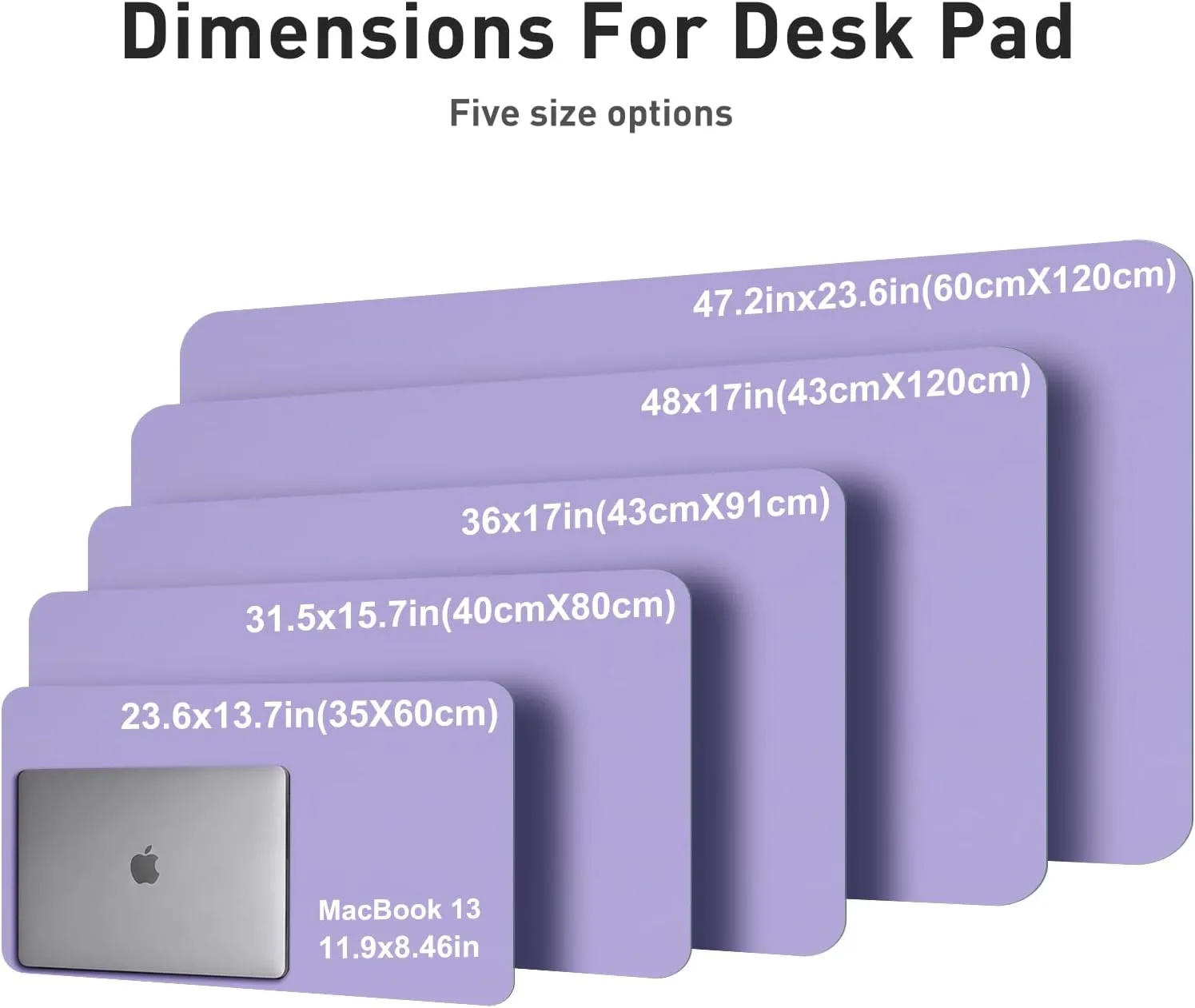 Aothia Faux Leather Desk Mat (Light Purple, 23.6" x 13.7")