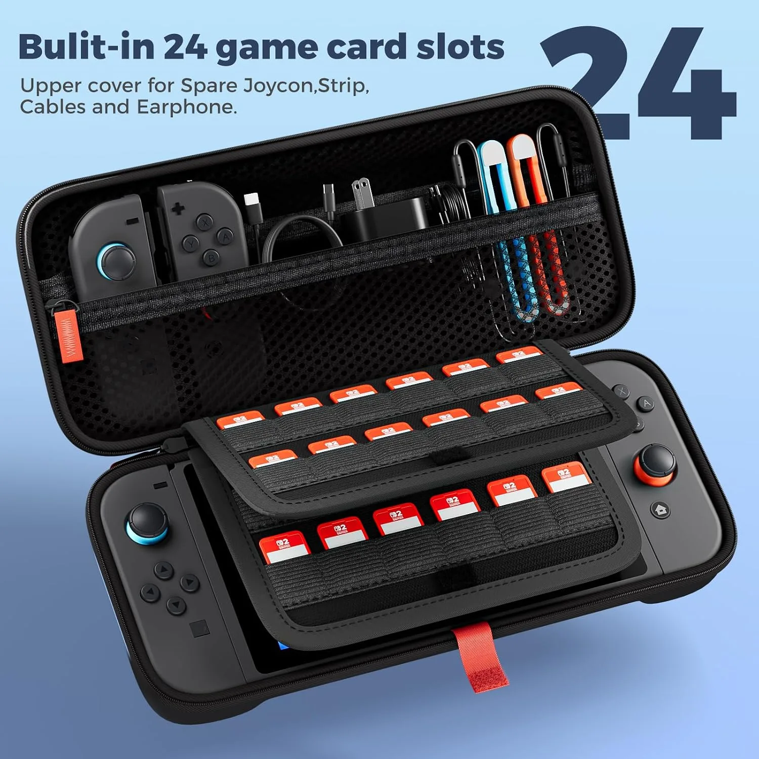 ProCase Carrying Case for Nintendo Switch 2 2025, Travel Case -Black, L