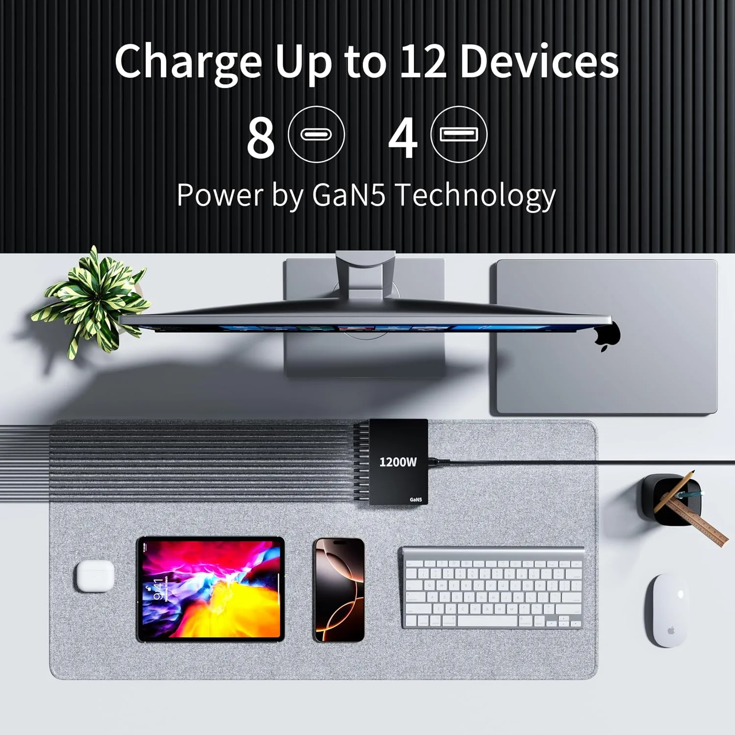 1200W USB C Charger Block Fast 12 Port MacBook Pro Charging Station
