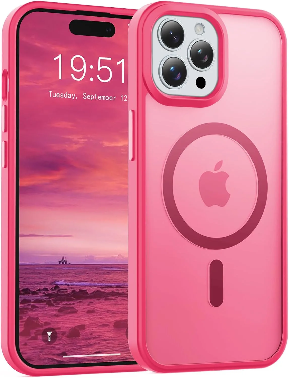 Temdan for iPhone 14 Pro Max Case Hot Pink