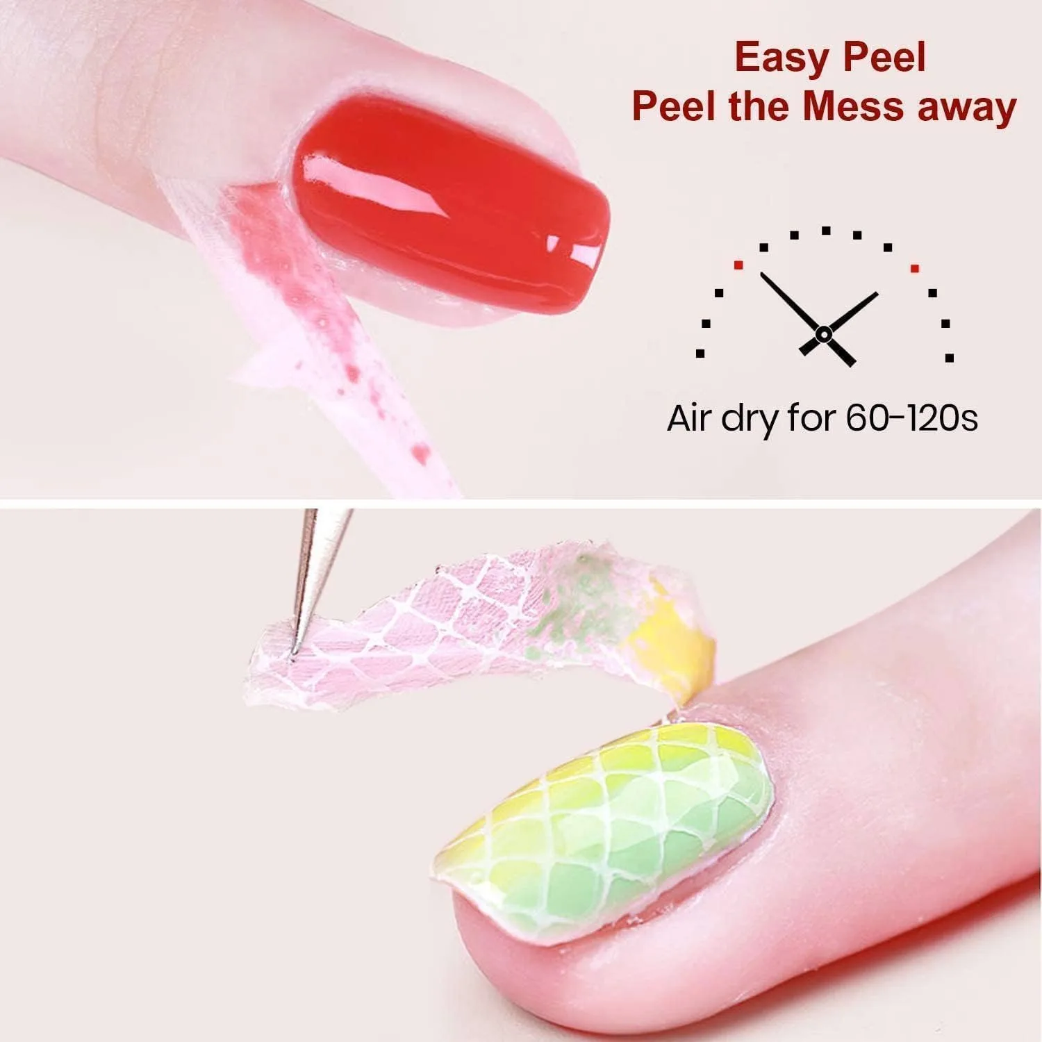 Beetles No Wipe Gel Top Coat & Base Coat Liquid Latex Set 3 Pcs 15ml
