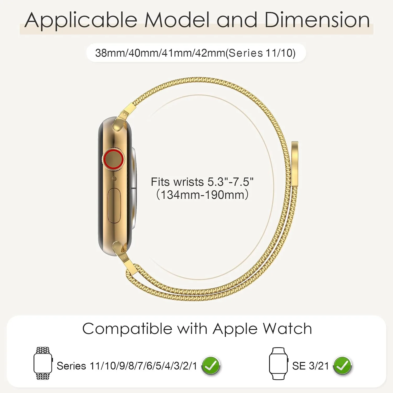 3 Pack Mesh Loop Compatible with Apple Watch Bands for Women Men
