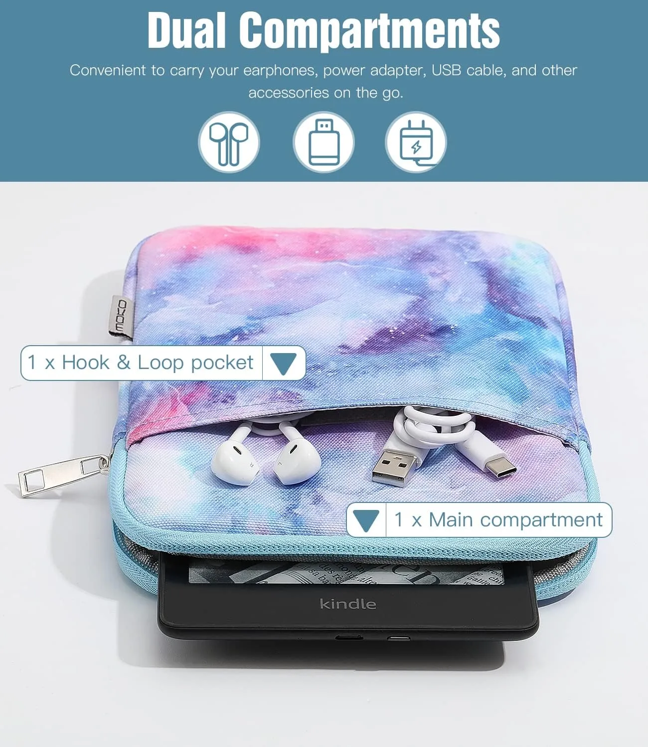 TiMOVO 6-7 Inch Sleeve Case for eReader, Dreamy Nebula