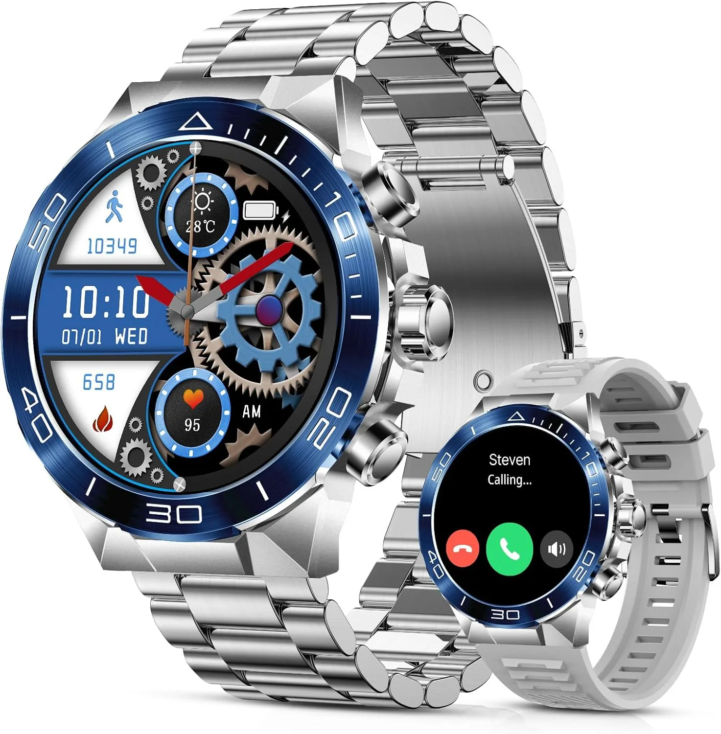 SOUYIE Smart Watch for Men Answer/Make Call 1.43" AMOLED 24H Health Monitor