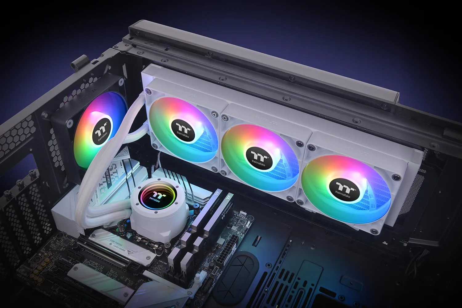 Thermaltake TH360 V2 ARGB Sync/AlO Liquid Cooler/Fan 120mm*3/PWM 500~2000 RPM/Mirror Waterblock/MB ARGB Sync Control/White, CL-W365-PL12SW-A