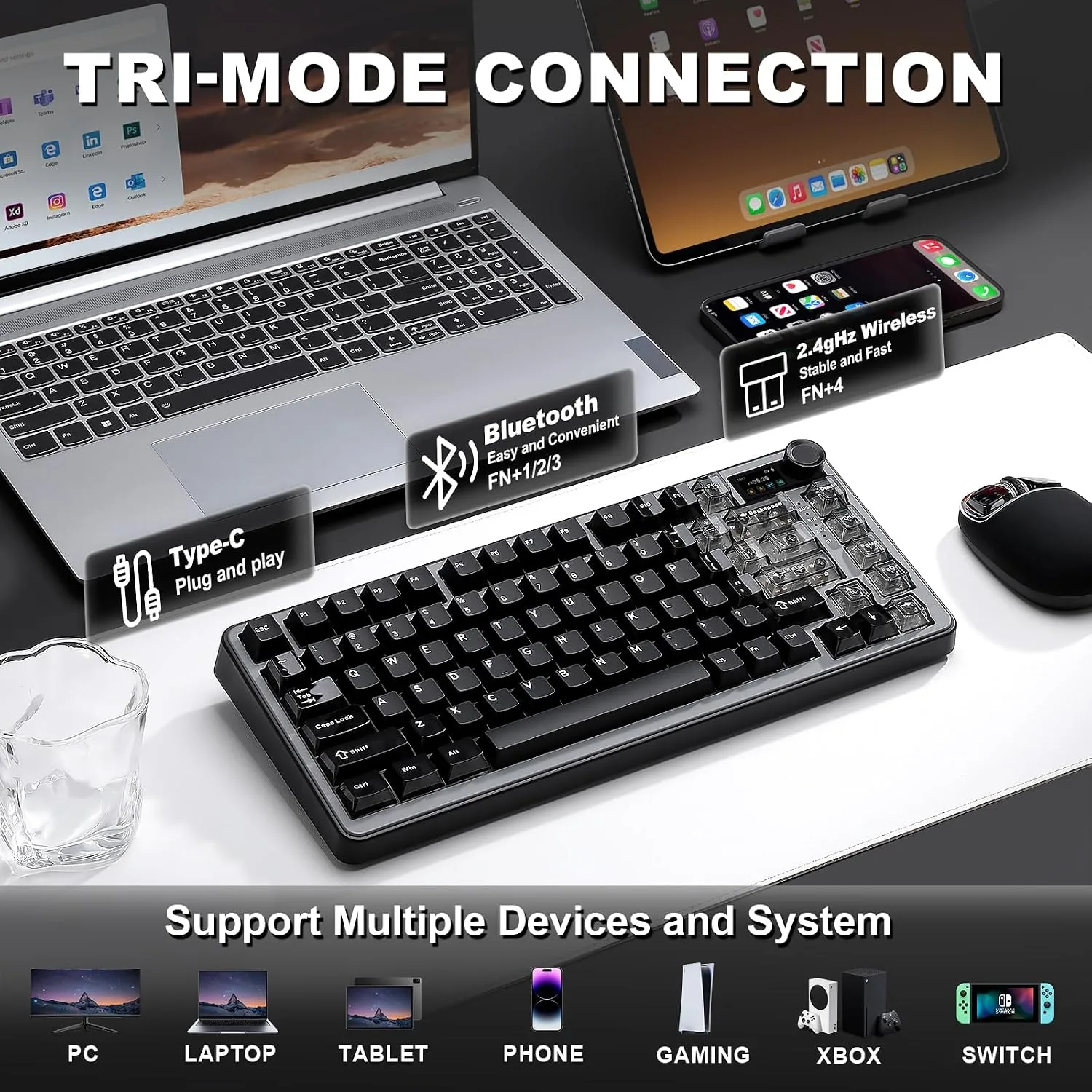 YUNZII B75 PRO MAX QMK/VIA Wireless Mechanical Keyboard