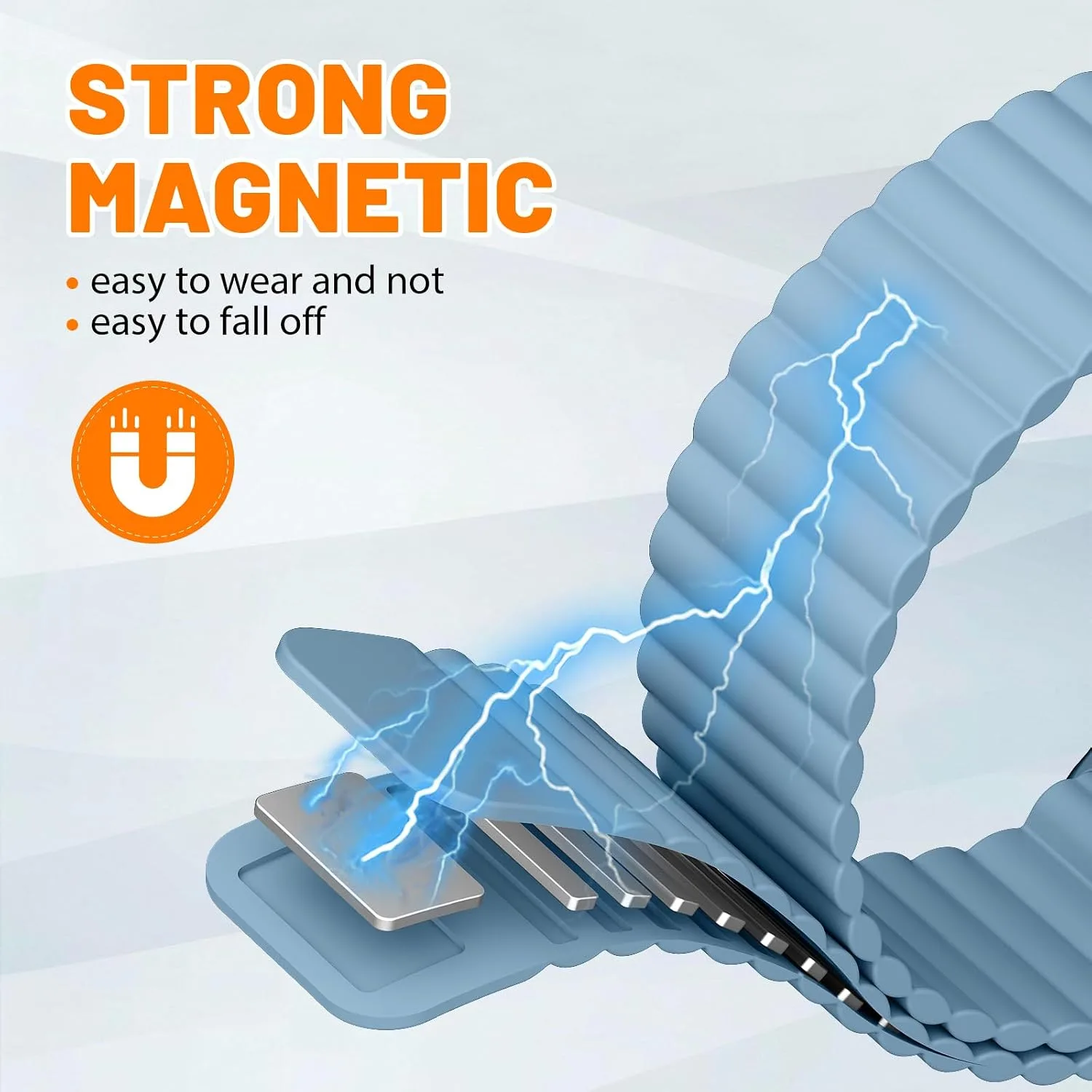 Magnetic Sport Bands for Apple Watch Band 40mm 38mm 41mm 42mm 44mm 45mm 46mm iWatch bands for Women Men,Silicone Loop Strap Wristband for Apple Watch Series 12 11 10 9 8 7 6 5 4 3 SE 3/2nd Ultra 49mm