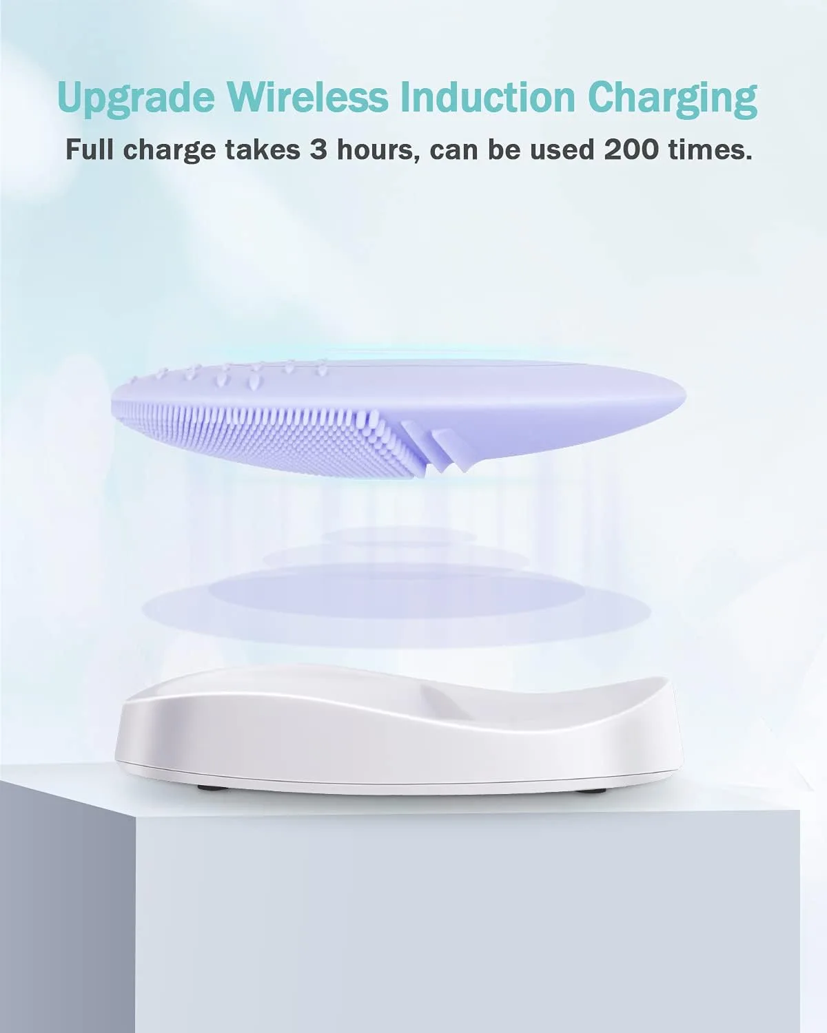 EZBASICS Silicone Facial Cleansing Brush, IPX7 Waterproof, Violet
