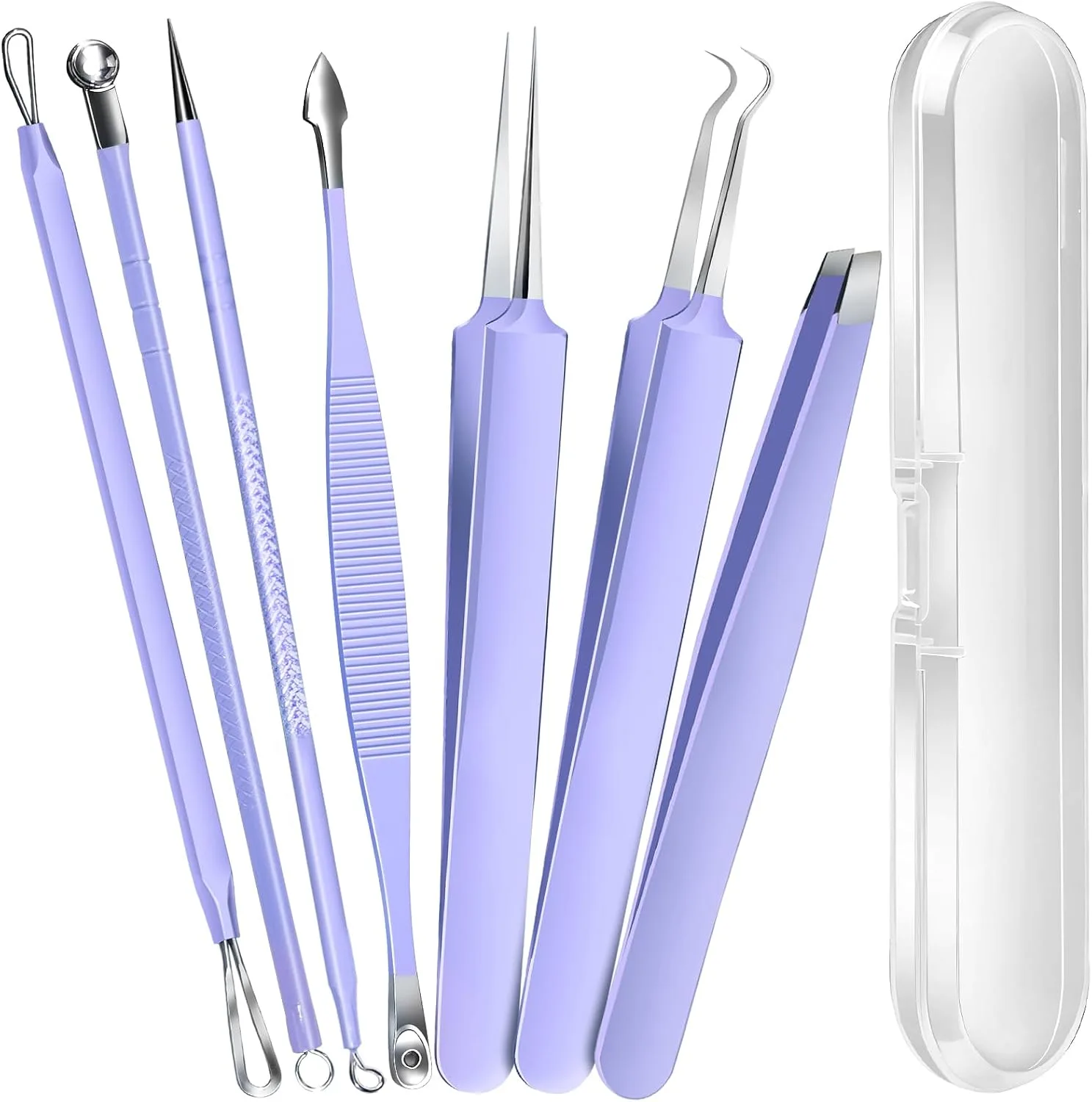 Kit de herramientas para espinillas Teenitor con extractor de puntos negros y pinzas para vellos encarnados