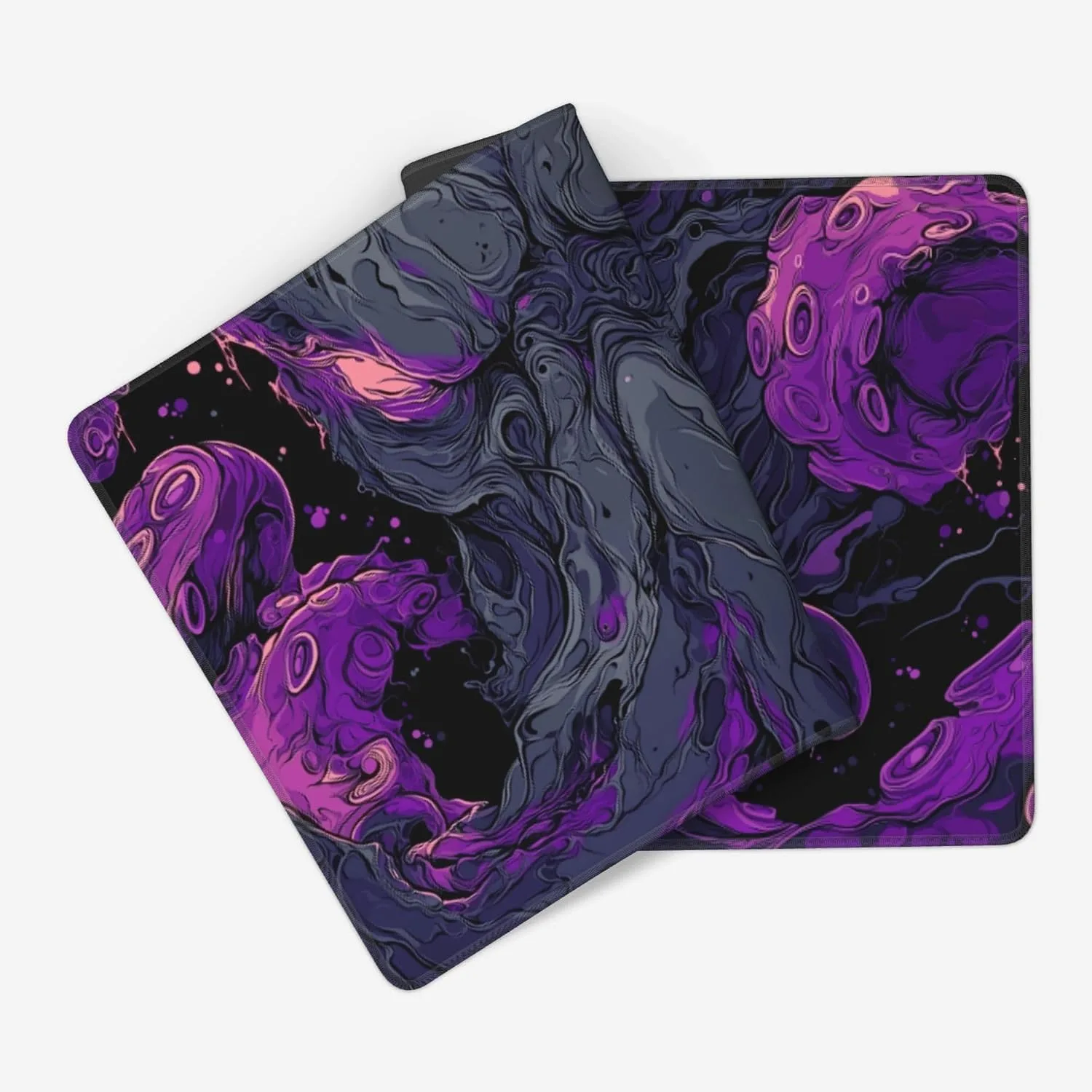 Large Gaming Mouse Pad with Purple Octopus Abstract Art Design, 35.4" x 15.7", for Gaming, Office and Travel