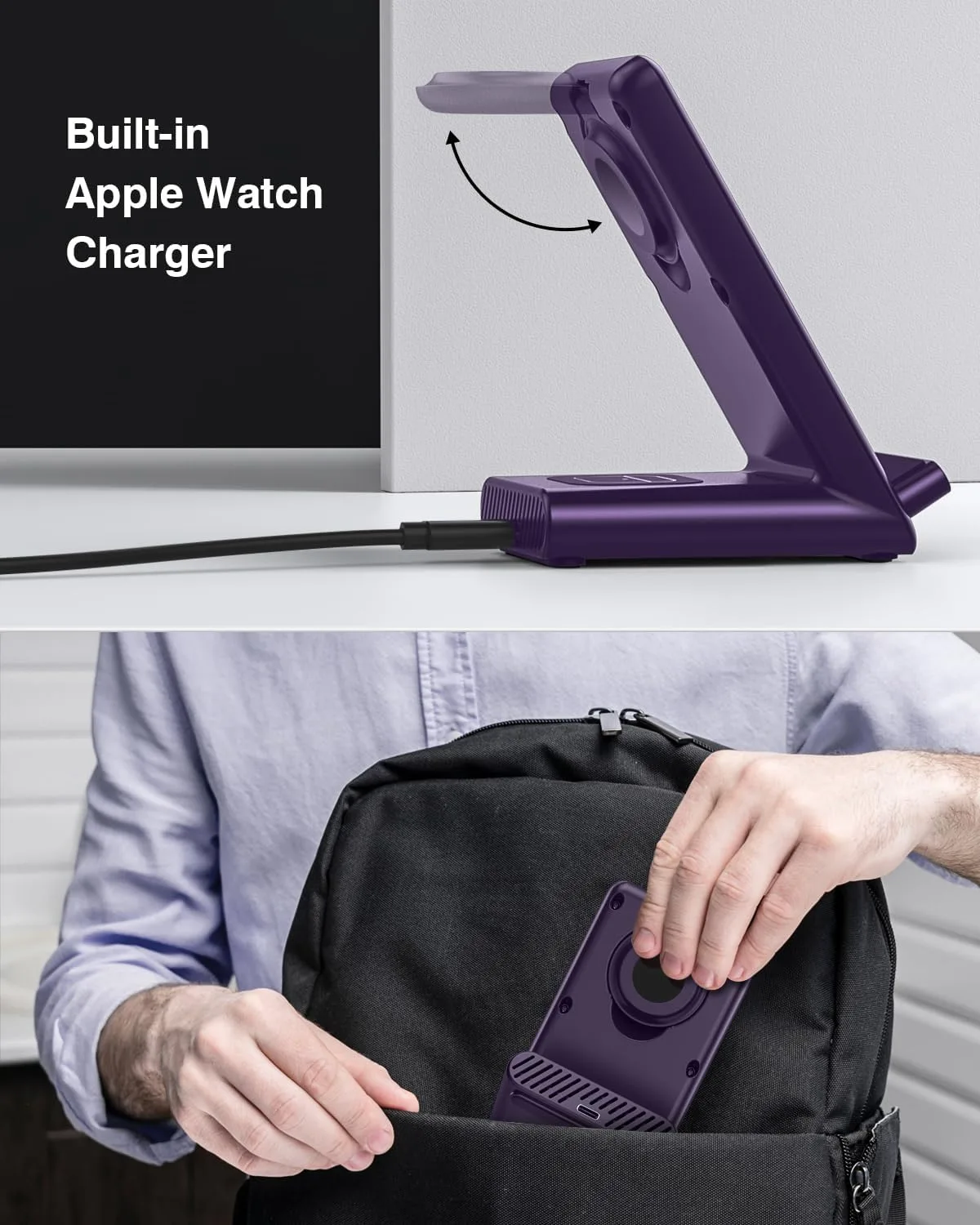 Wireless Charging Station,3 in 1 Charging Stand for Apple Multiple Devices