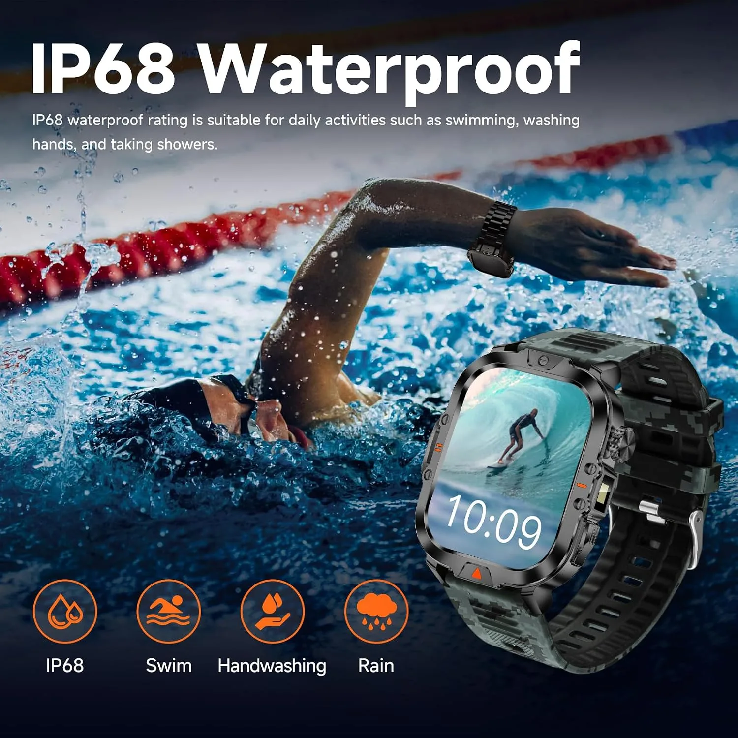 Smart Watch for Men Military Answer/Make Call 2.01″ Display