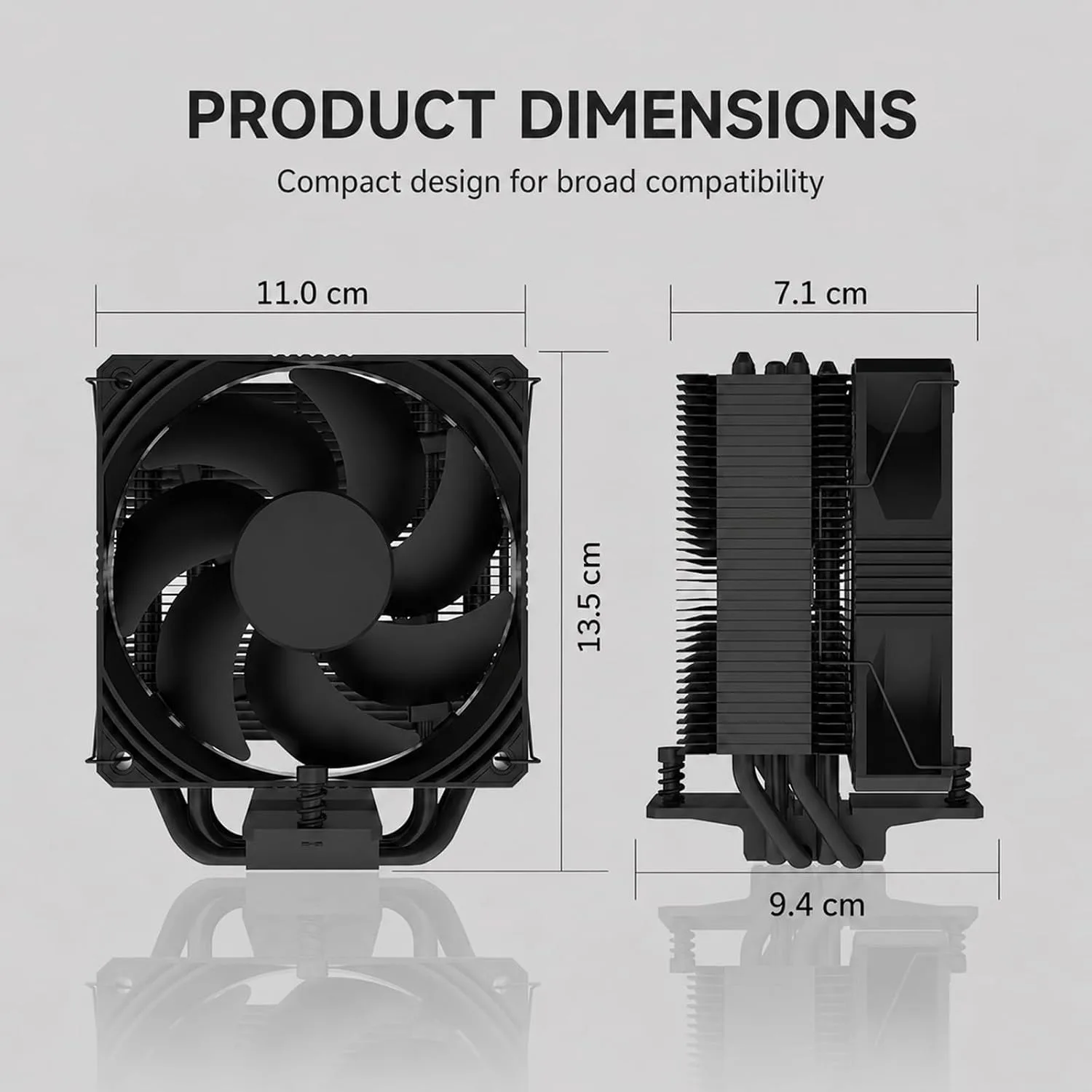 ProArtist X400 PRO Black CPU Cooler,110mm PWM Fan for AM5 LGA1700 Gaming PC