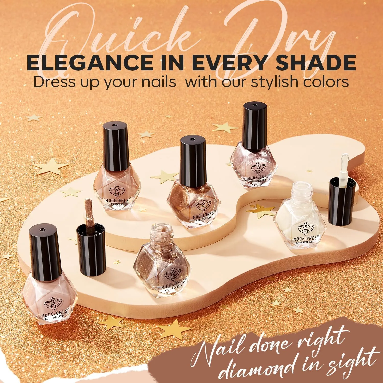 modelones Fall Nail Polish, 6 Colors Quick Dry Nude Brown Nail Polish Set
