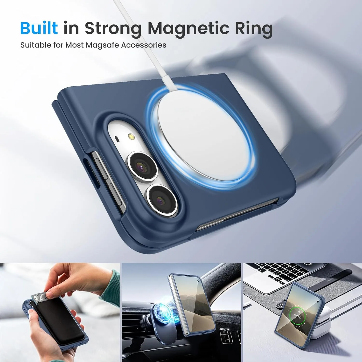 Ruky for iPhone Duo Slim Case, with Screen Protector, Blue