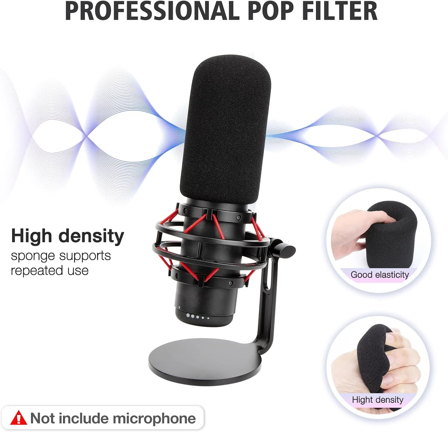 SUNMON HyperX QuadCast Boom Arm - Upgraded Red Boom Arm with Windscreen, Sound Insulation and Noise Reduction, HyperX QuadCast Microphone Arm with 3/8" to 5/8" Adapter