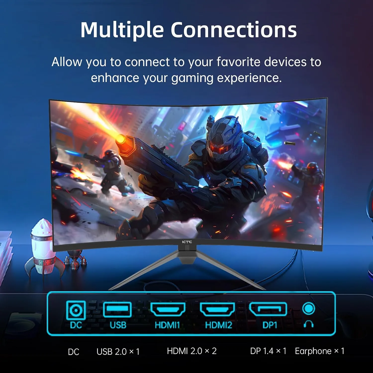 KTC 32 Inch 240Hz Curved Gaming Monitor, FHD 1500R HDR PC Monitor, H32S17F