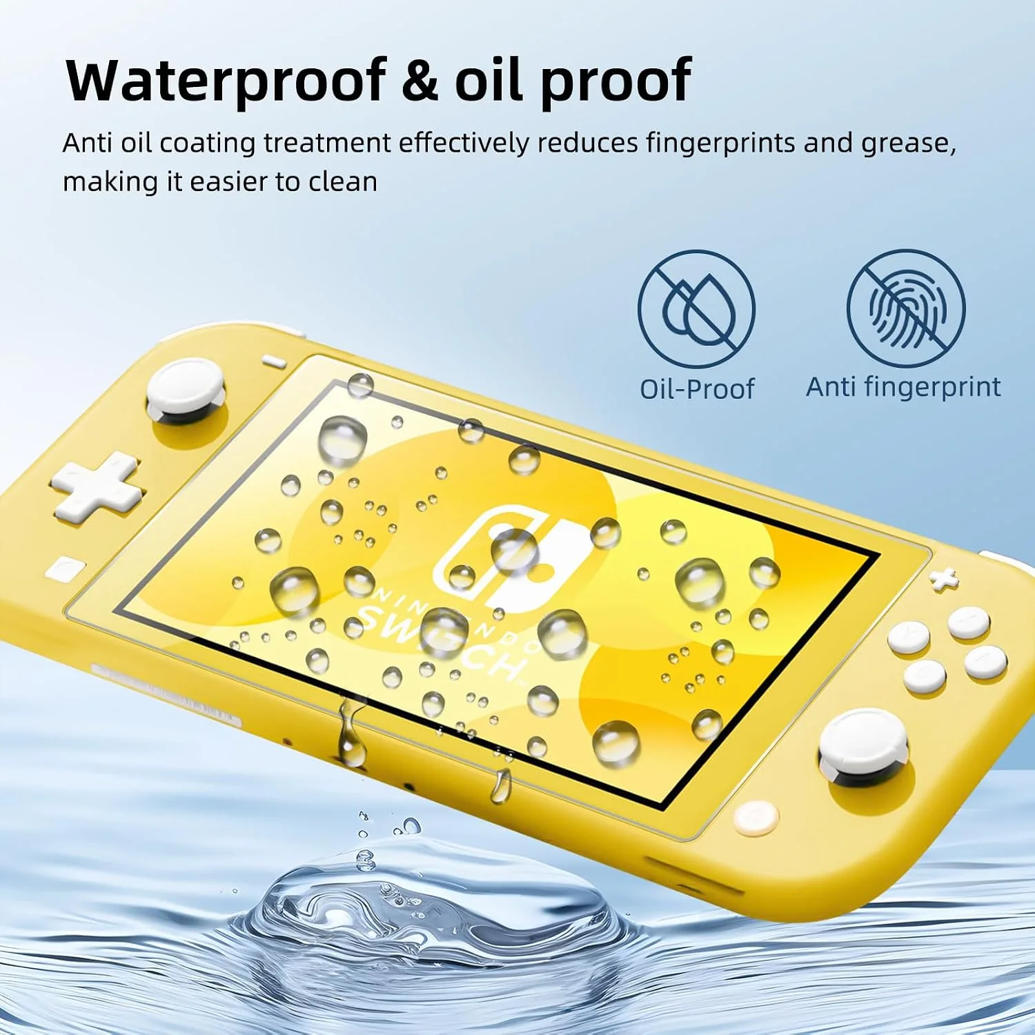 2-Pack Tempered Glass Screen Protector for Switch Lite Model 2019 [5.5 Inch]，HD Clear, Anti Scratch, Bubble Free, Easy Installation, 9H Hardness, Ultra Thin