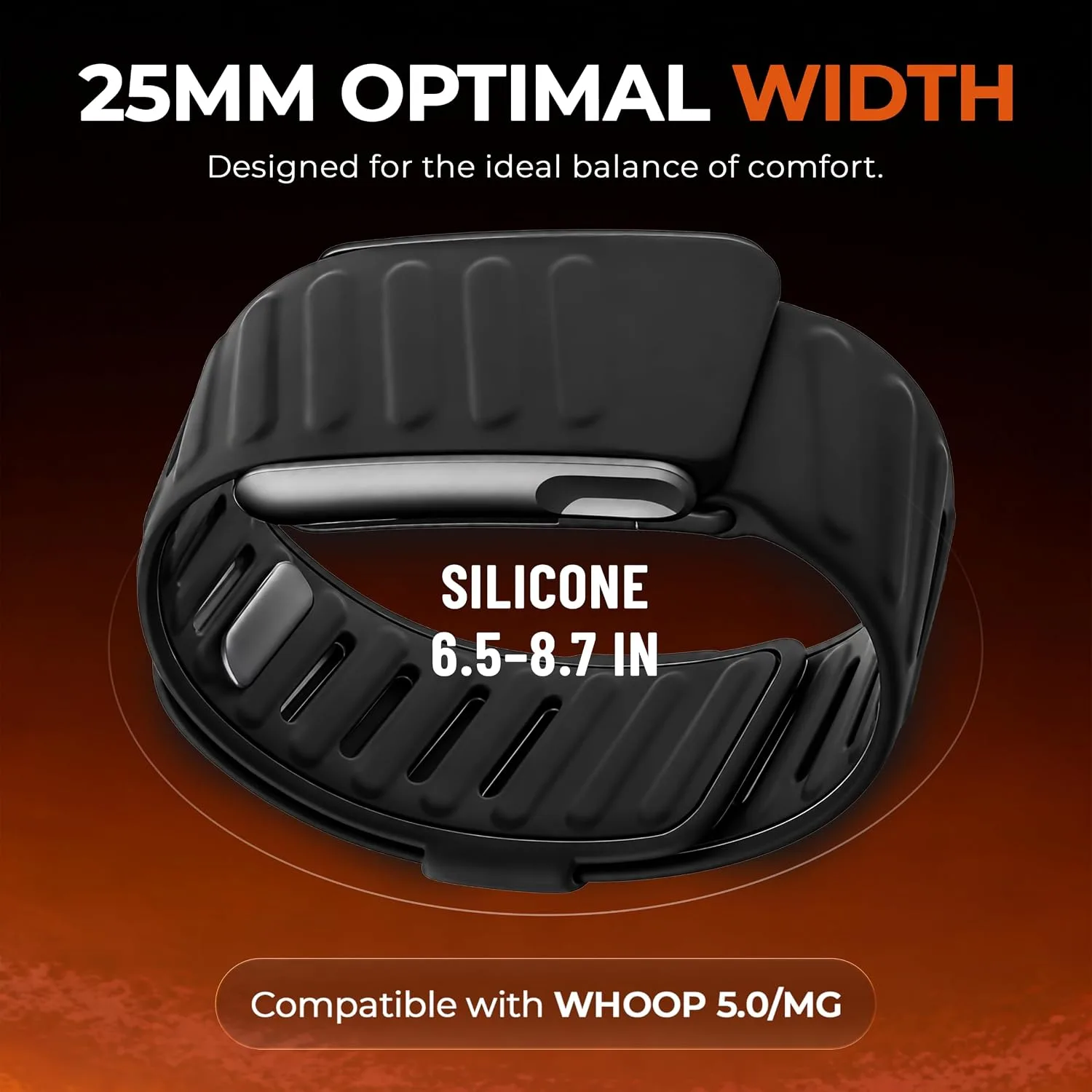 DADO Silicone Sport Replacement Band Compatible with WHOOP 5.0, One, Peak, and Life Fitness Tracker – Breathable, Durable & Comfortable | Not for Whoop Gen 4