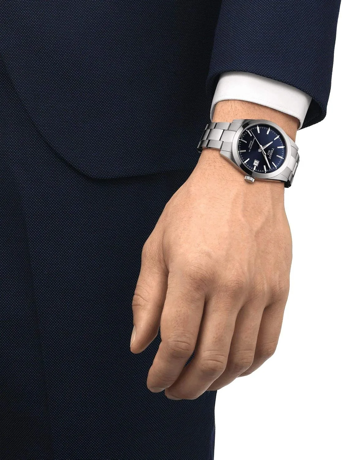 Tissot mens Gentleman Stainless Steel Dress Watch Grey T1274071104100