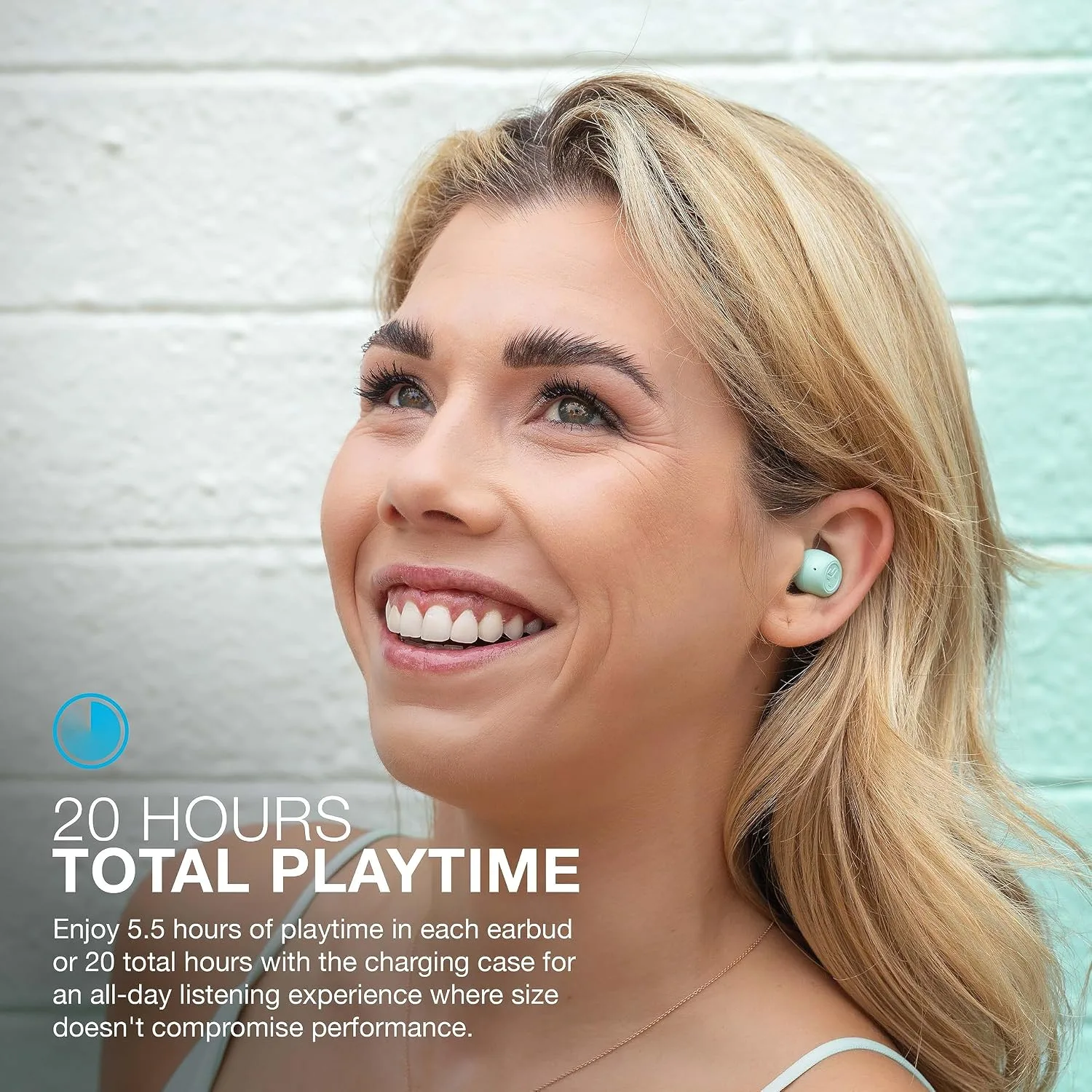 JLab JBuds Mini True Wireless Earbuds, Bluetooth Multipoint, Mint