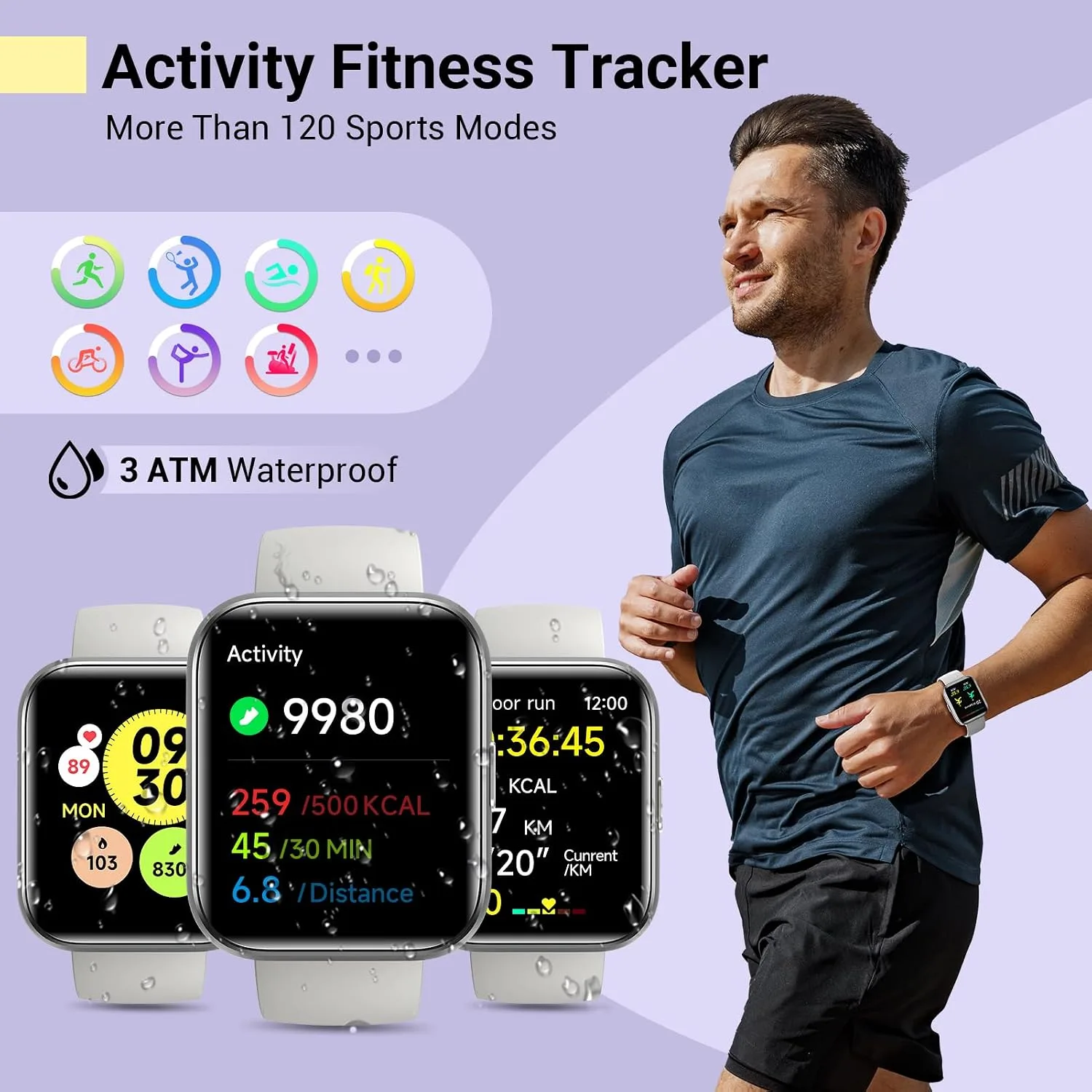 Smartwatch for Women, Compatible with Android & iPhone, 1.8'' Fitness Tracker Watch with Alexa, Call & Notification Alerts, Heart Rate & Sleep Monitor, 120 Sports Modes, Waterproof Watch for Women