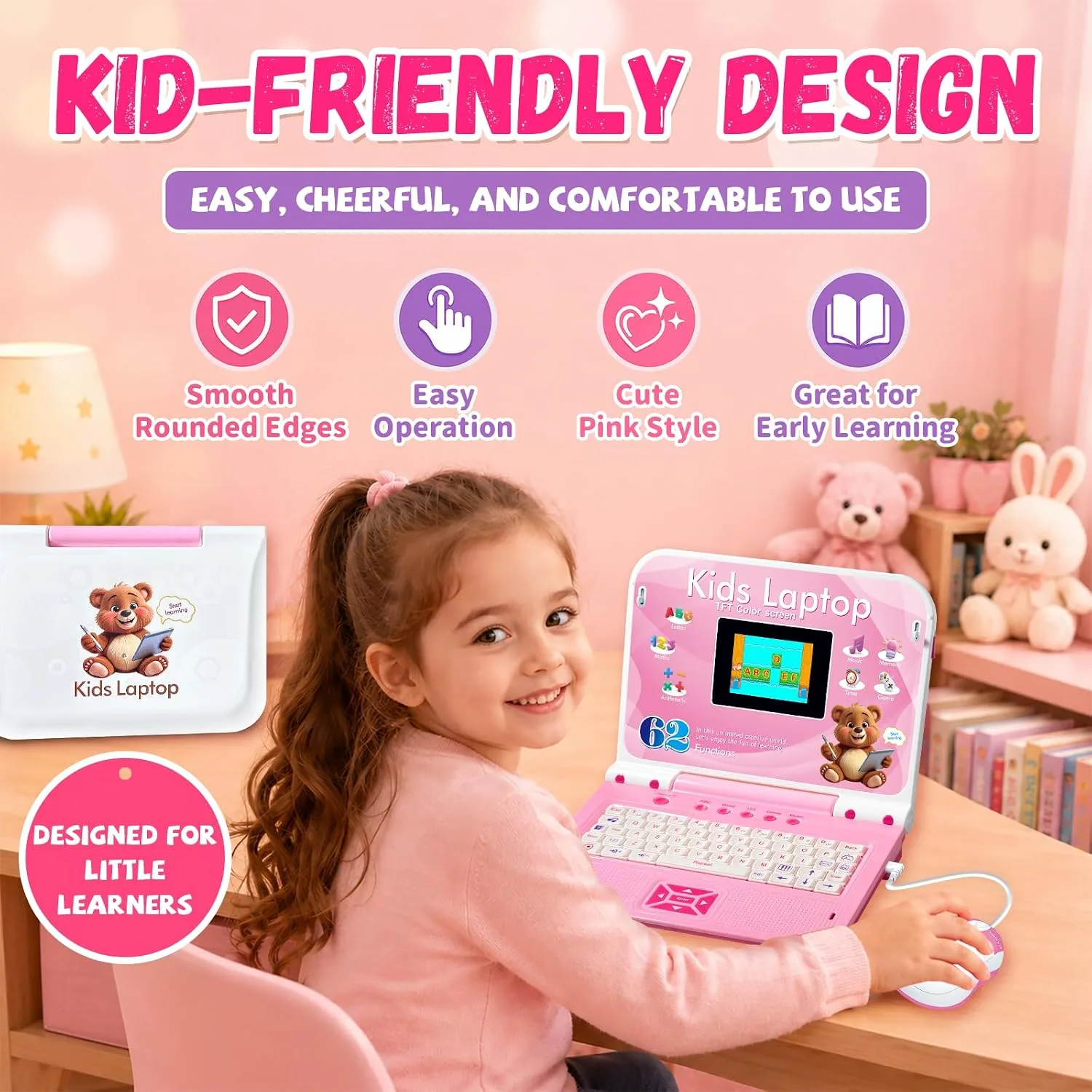 Kids Laptop: Educational Toy with Color Screen for Kids Ages 5+