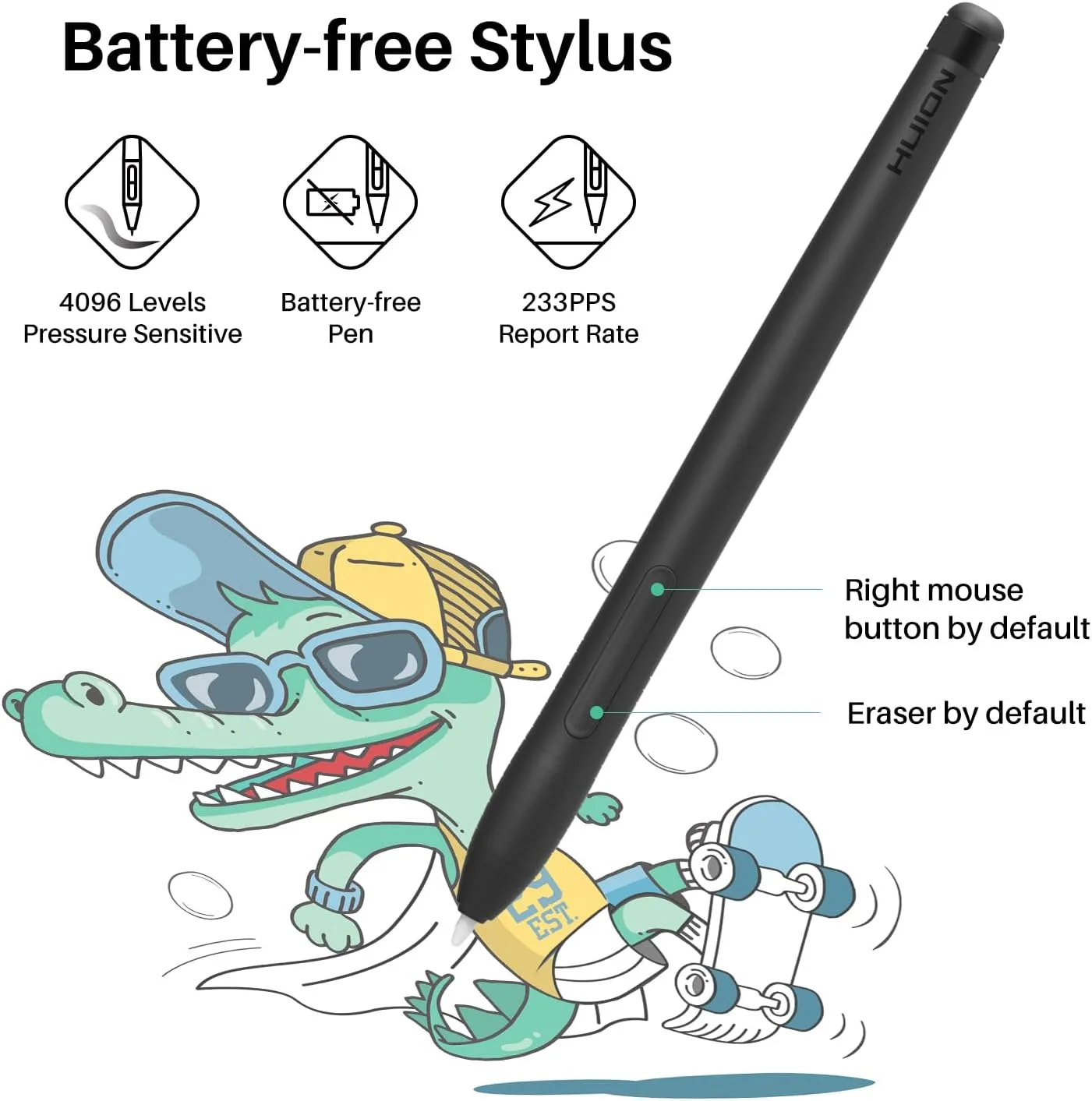 HUION Drawing Tablet Inspiroy H430P Graphic Tablet with 4 Hot Keys for OSU