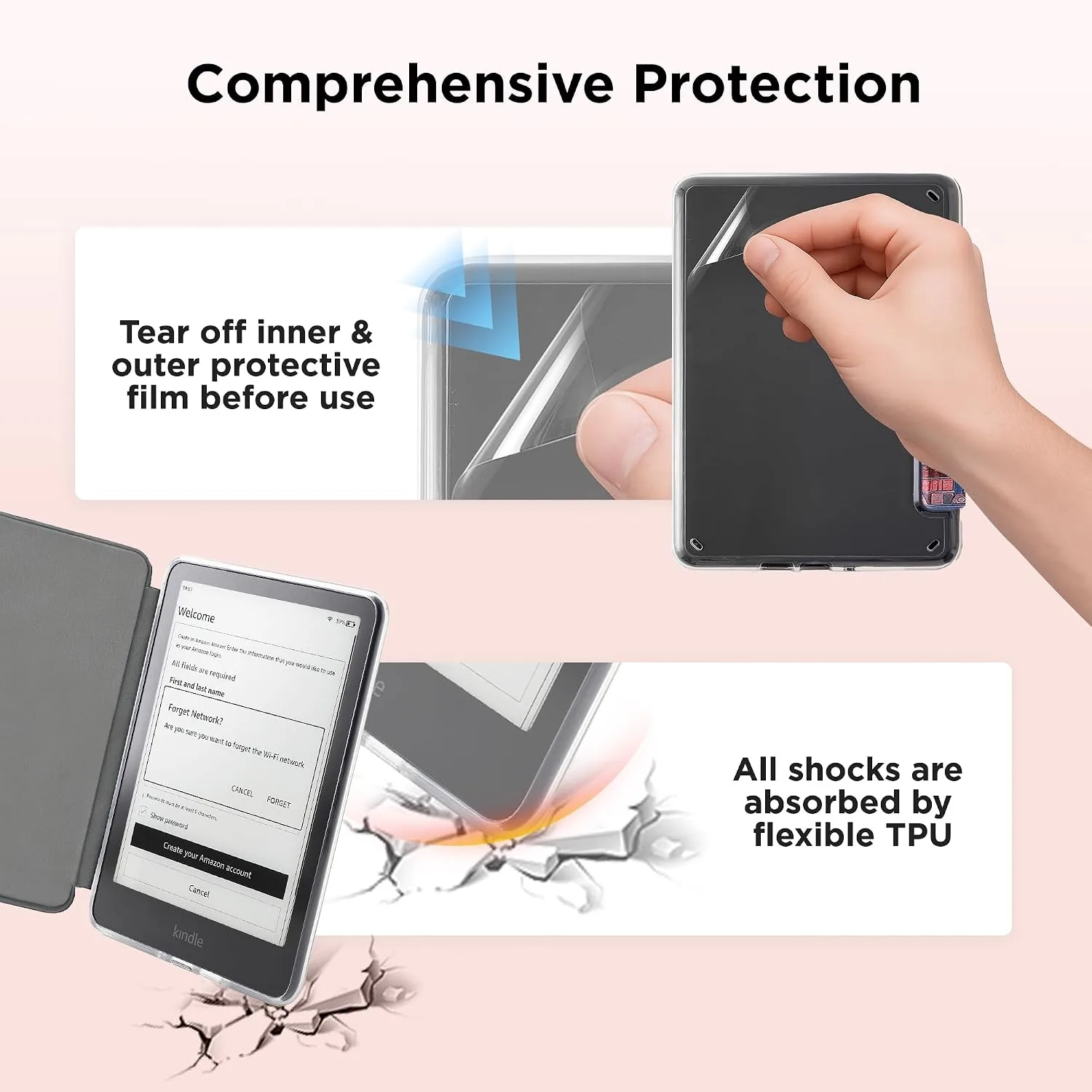 Clear Case for 7'' Kindle Paperwhite 12th Gen 2024 & Colorsoft