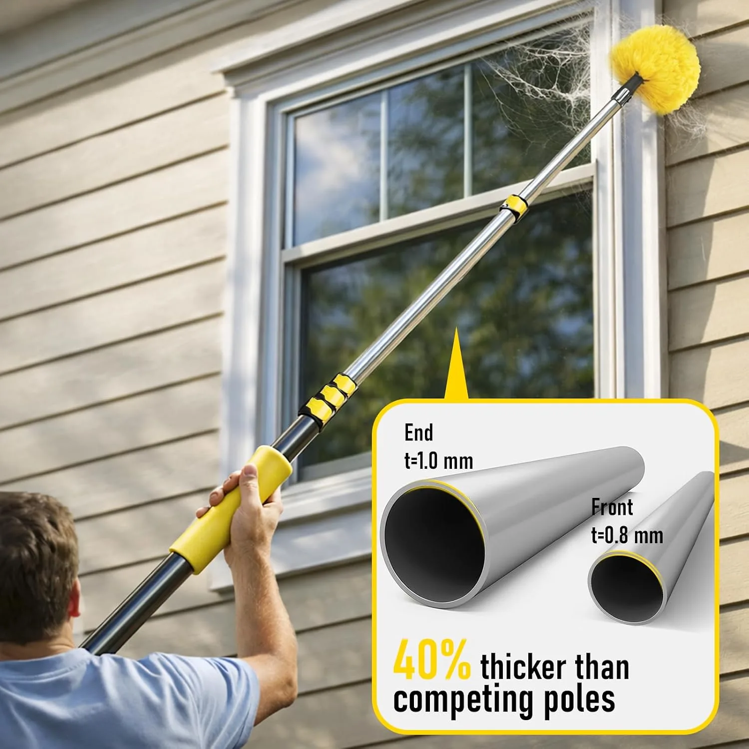 25 Foot High Ceiling Duster Kits with 4.5-18ft Heavy Duty Extension Pole