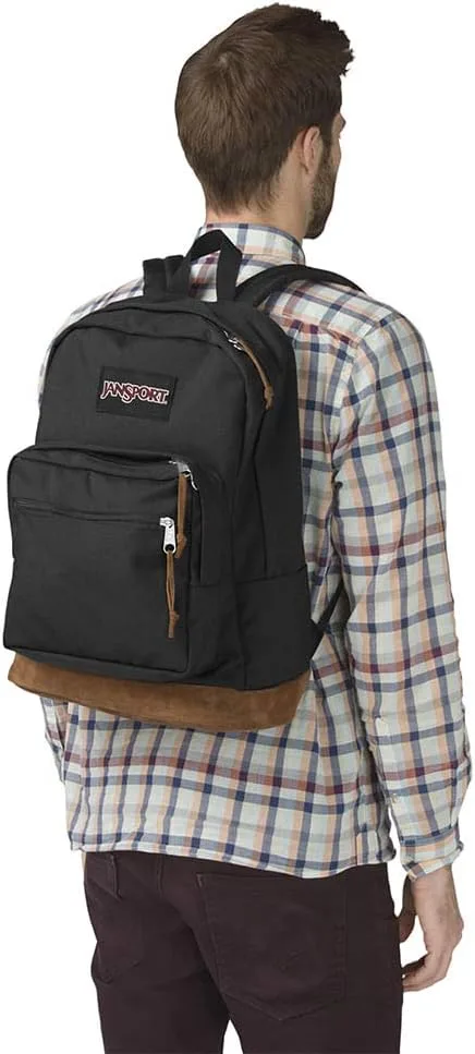 JanSport Right Pack Backpack - Durable Daypack with Padded 15" Laptop Sleeve, Spacious Main Compartment & Integrated Water Bottle Pocket - Black