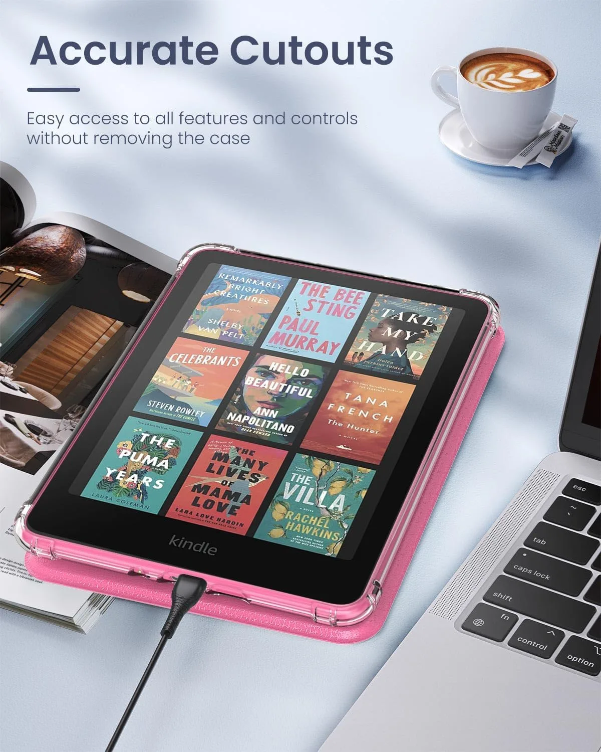 Moko Case for Kindle Paperwhite 12th Gen & Colorsoft 2024,Raspberry