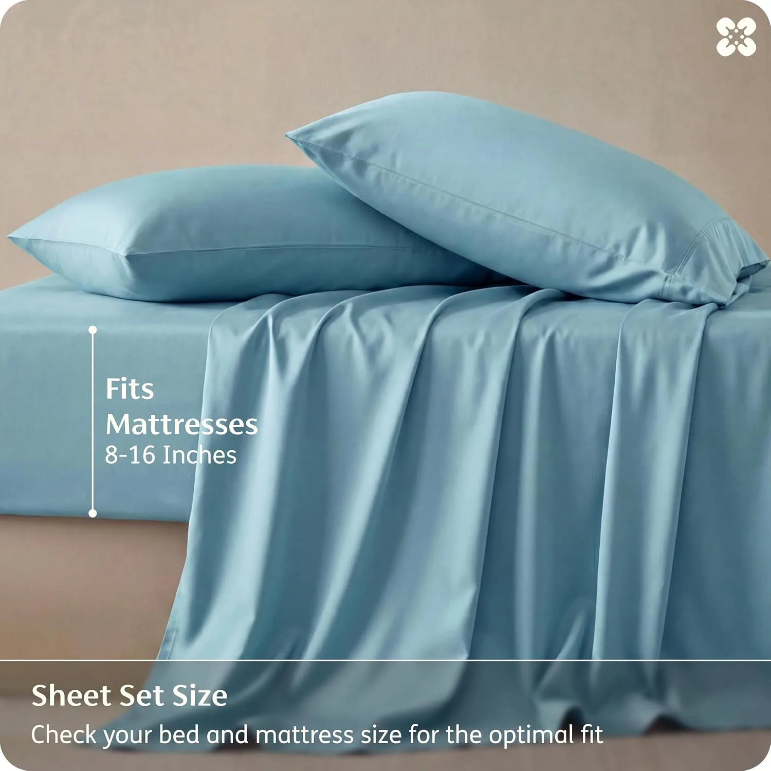 Bedsure PureWoven 100% Rayon Derived from Bamboo, Full Size Sheets, 4 PCS