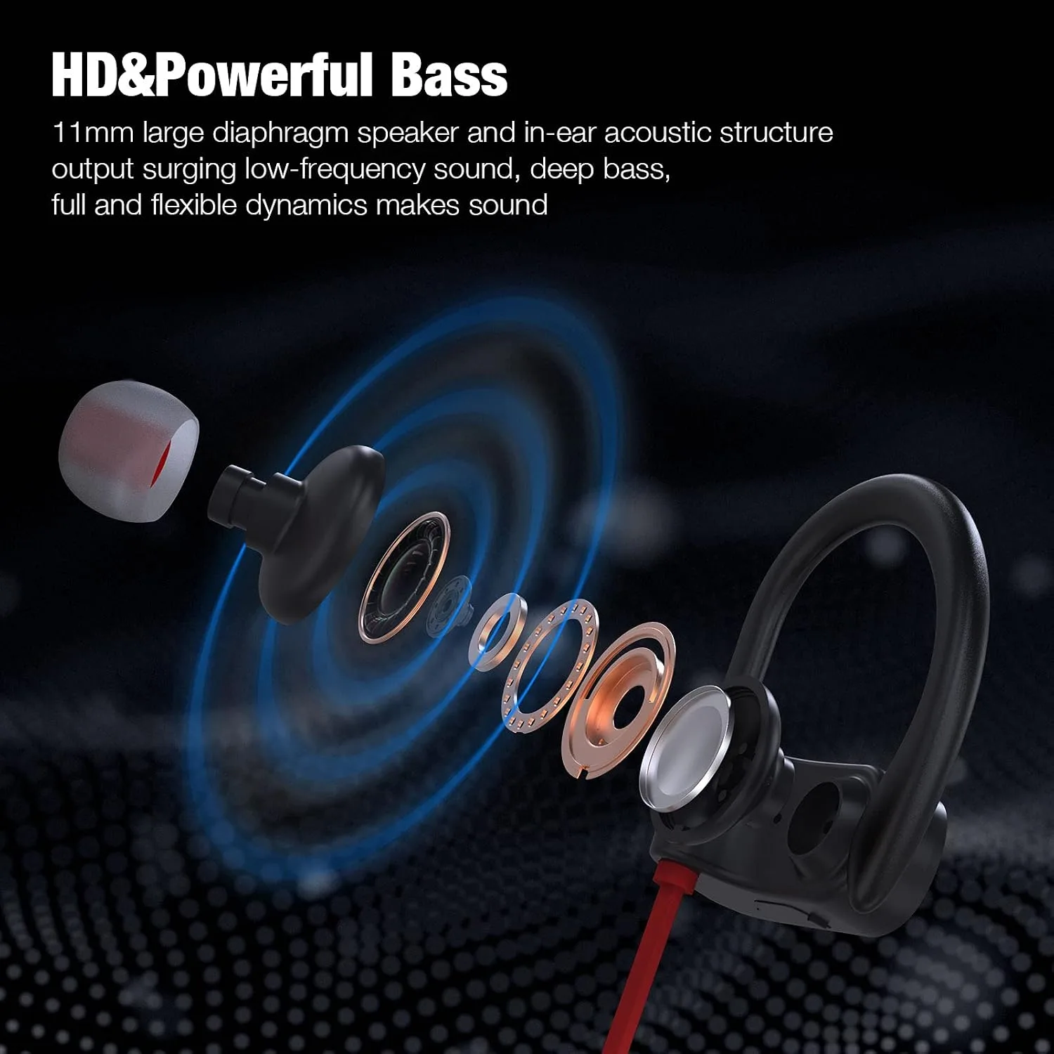 Boean Bluetooth Headphones, Wireless Running Headphones for Workout