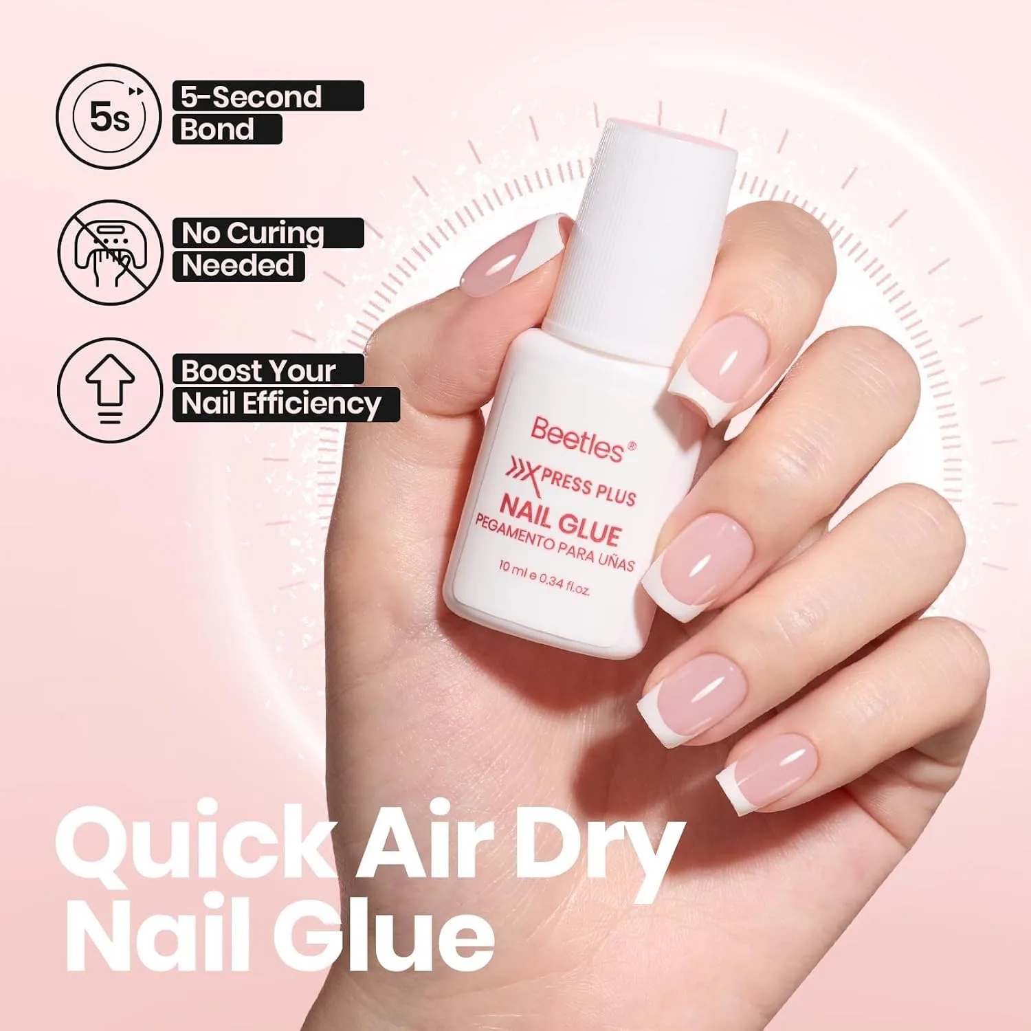 Beetles 4Pcs Press-On Nail Essential Kit, Fast Dry Nail Glue