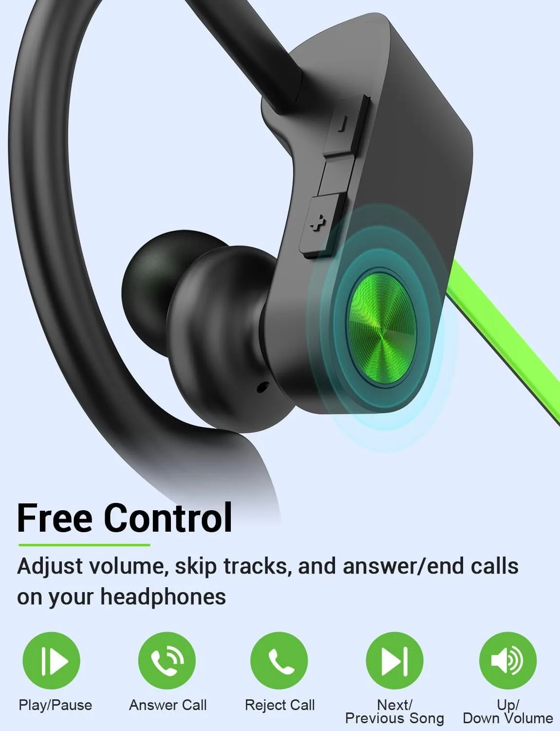 Bluetooth 5.3 Headphones, Wireless Sports In-Ear Earbuds IPX7 Waterproof