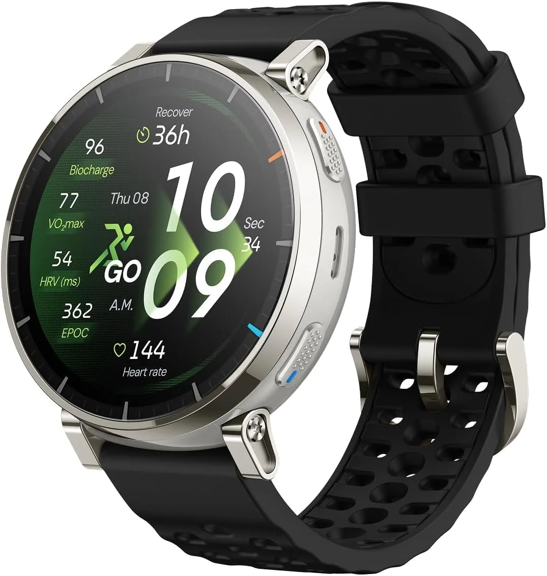Amazfit Active 3 Smart Watch, 1.32" AMOLED Sapphire Glass, GPS, iOS/Android