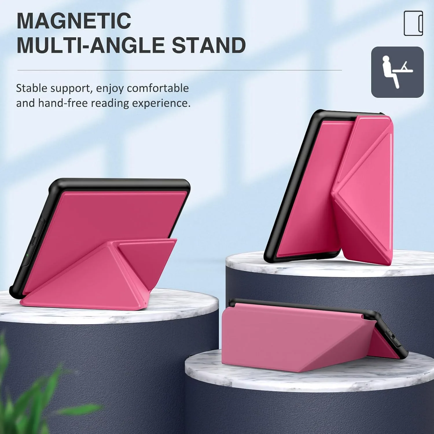 MoKo Case for 7" Kindle Paperwhite 12th Generation 2025/2024, Magenta