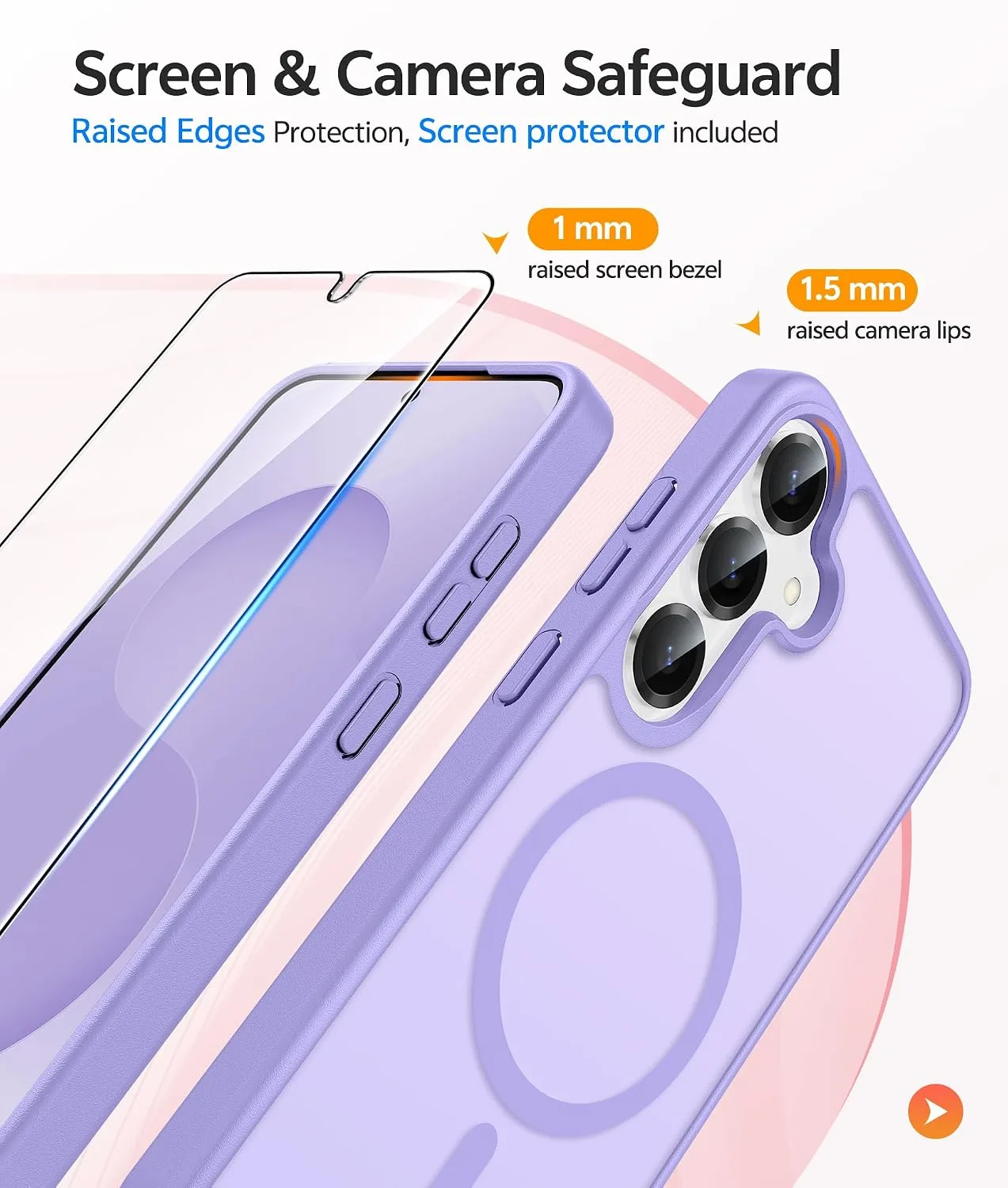 FNTCASE for Samsung Galaxy S25/S24 Plus Case, Fit for Magsafe, Light Purple