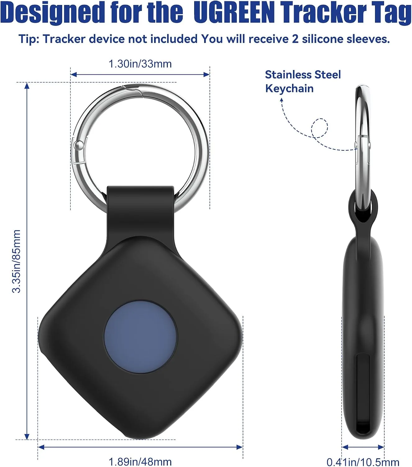 DDJ Silicone Case for UGREEN Tracker Tags with Keychain 4-Pack