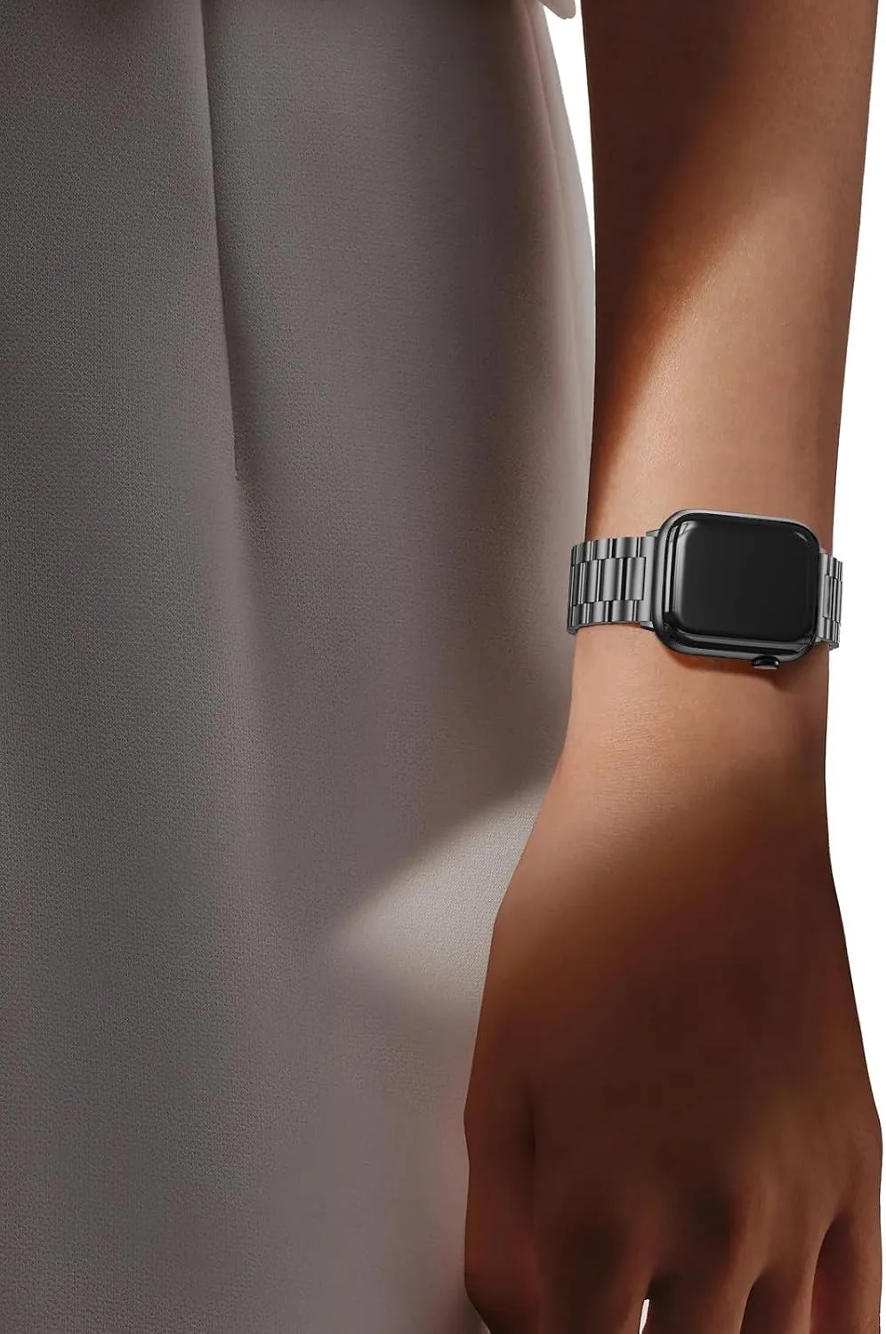 EPULY Compatible with Apple Watch Band 42mm 44mm 45mm 38mm 40mm 41mm Business Stainless Steel Metal Wristband for iWatch SE Series 8 7 6 5 4 3 2 1 for Men Women (Space Grey, 42mm/44mm/45mm)