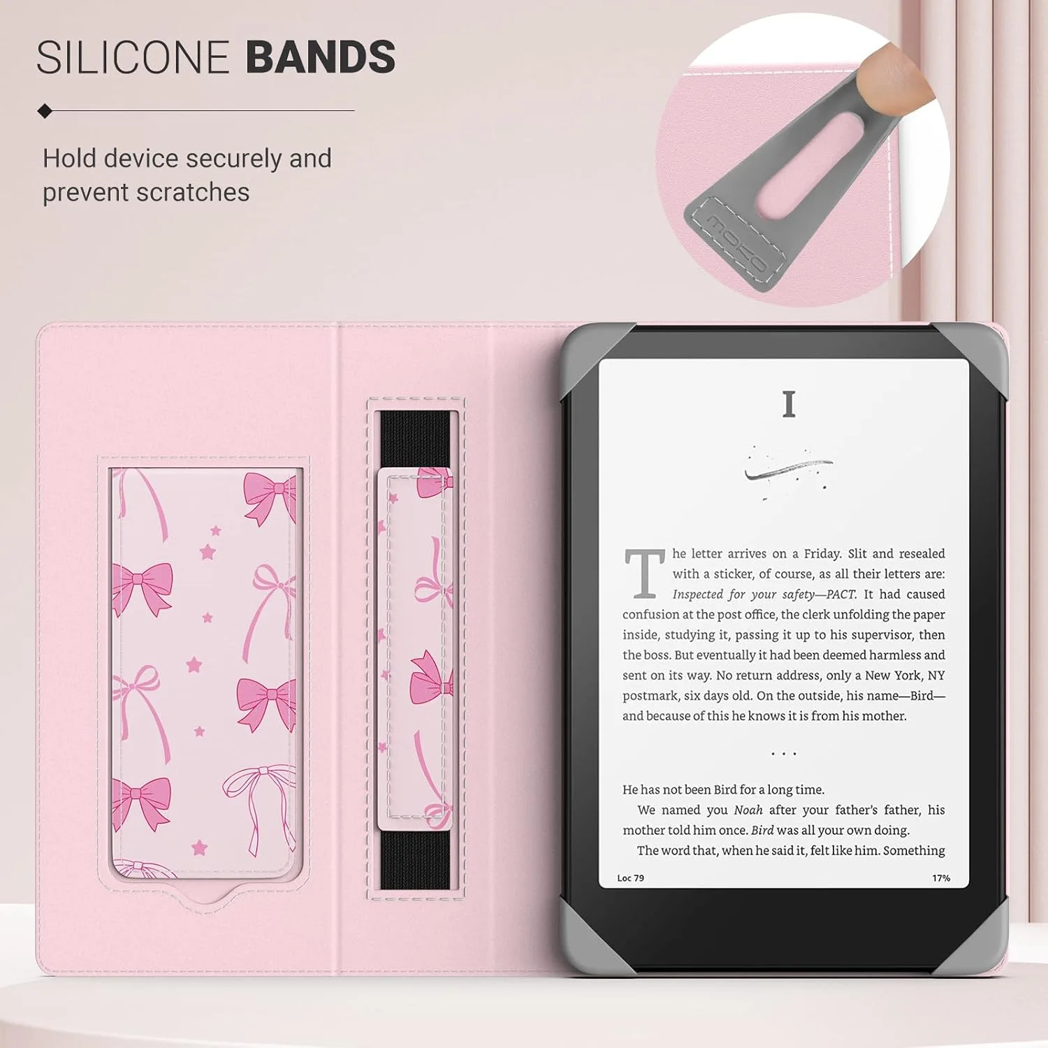 MoKo Universal Case for 6.8,7 Inch Paperwhite eReaders&Tablets,Bow