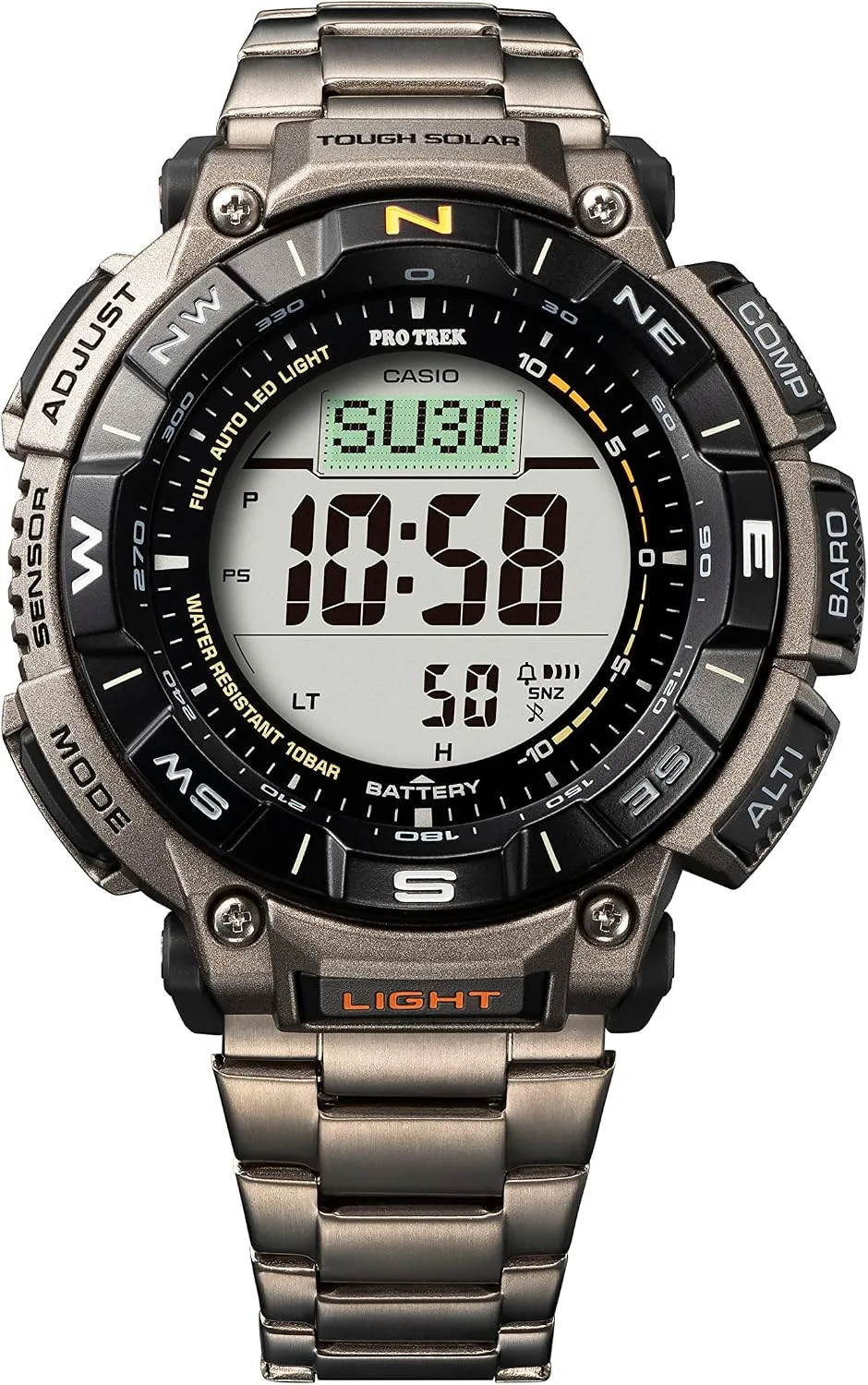 Casio PRG340 Series | Pro Trek | 100 Meter Water Resistance | Compass | Alt/Baro-Thermo | Tough Solar Power | 1-100 SEC Stopwatch | Countdown Timer | World Time