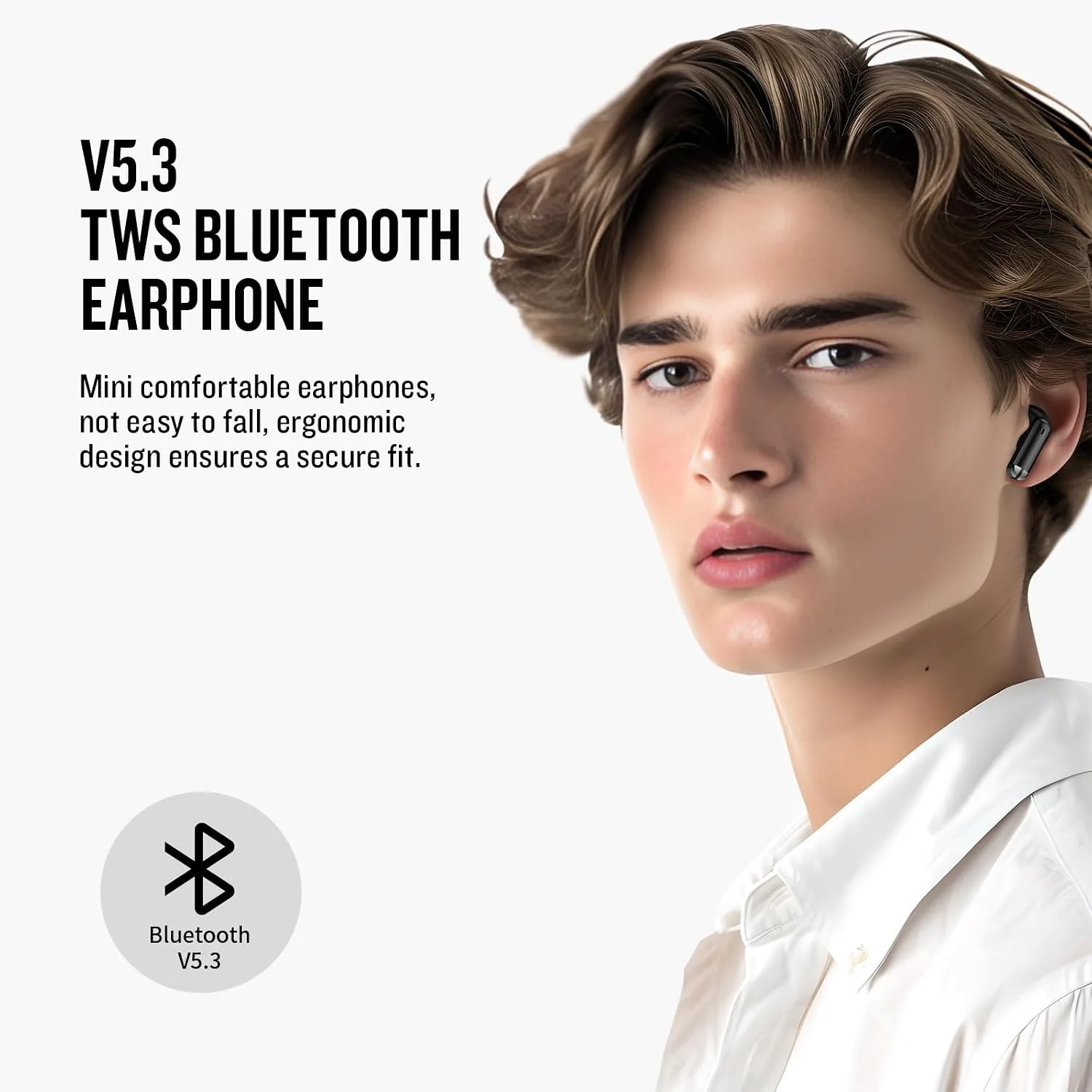 X25 Wireless Earbuds, Semi-in-Ear Bluetooth 5.3 Headphones