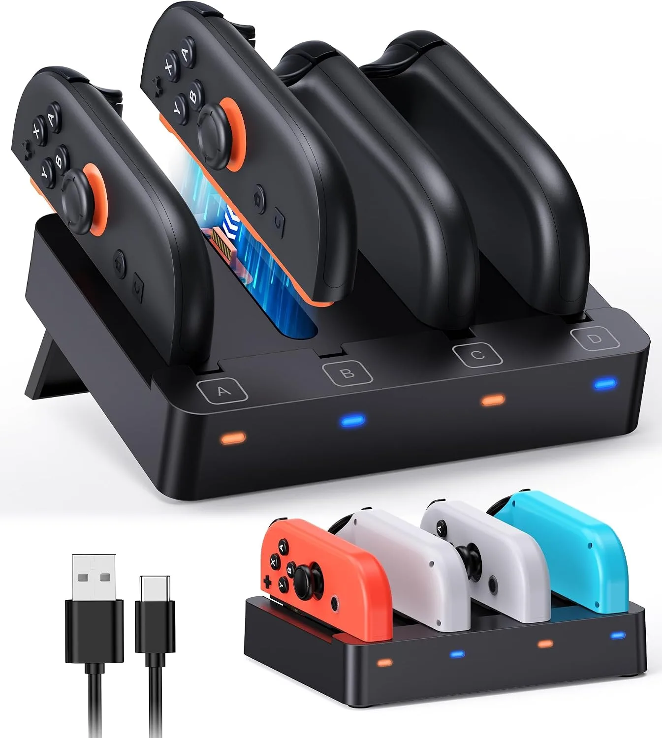 Cargador para controles JoyCon Fyoung Switch 2 en 1